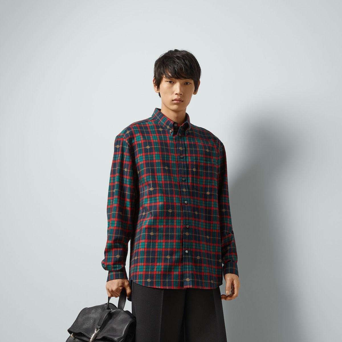 Gucci Men Red/Blue Checked Button-Down Shirt In Cotton - 4