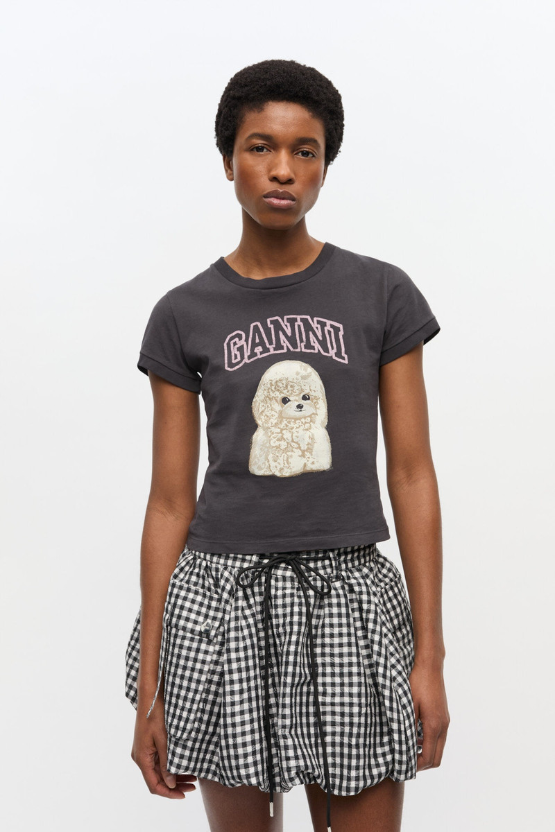 GANNI BLACK POODLE GRAPHIC T-SHIRT outlook