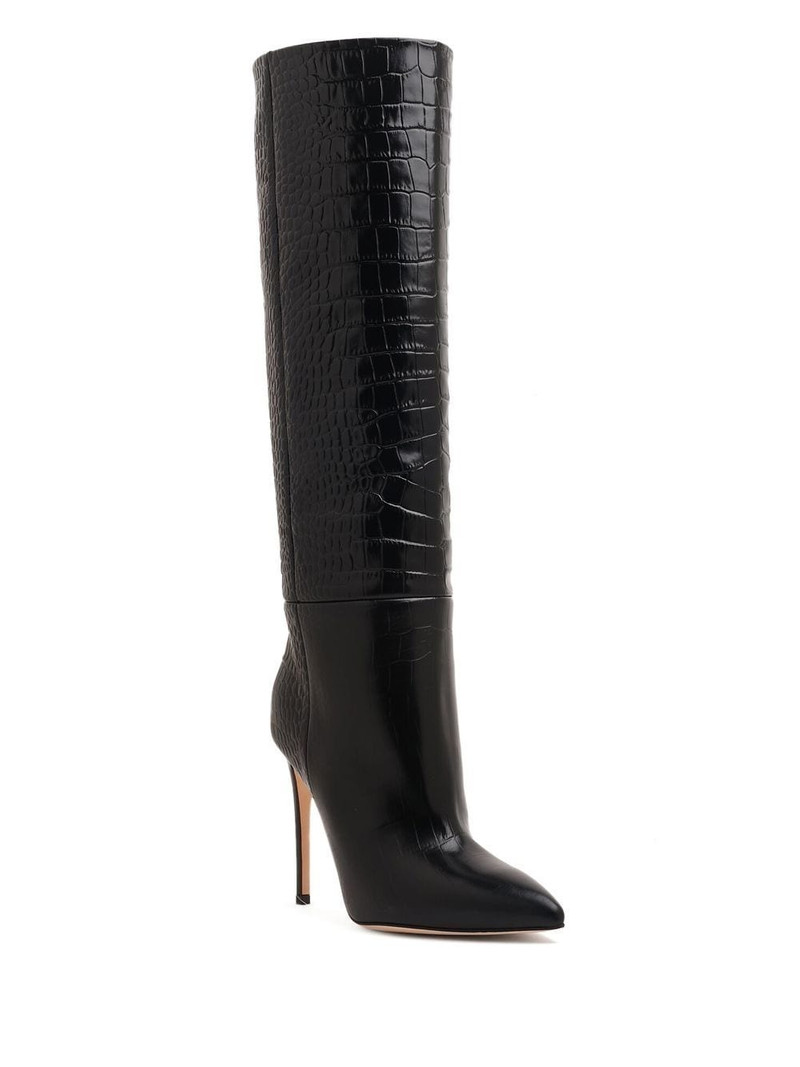 PARIS TEXAS crocodile-effect 105mm knee-length boots outlook