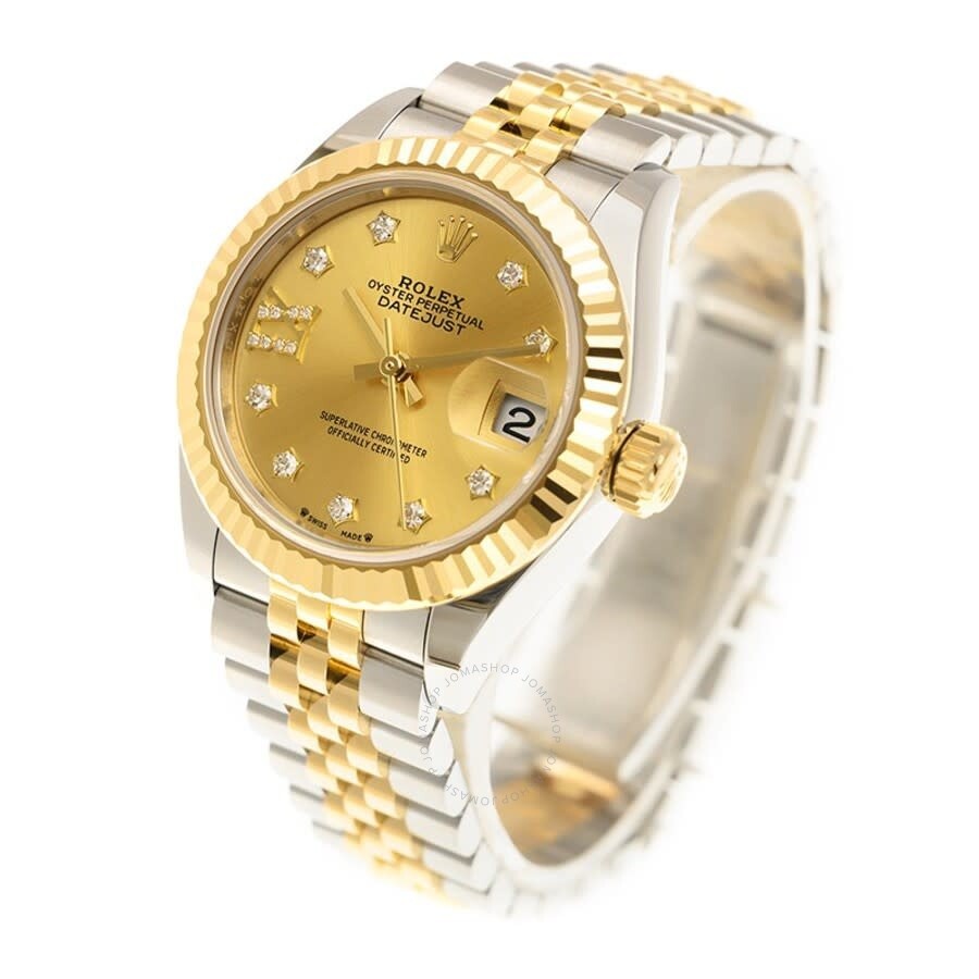 Rolex Lady Datejust Champagne Diamond Dial Automatic Steel and 18kt Yellow Gold Rolex Jubilee Watch  - 4