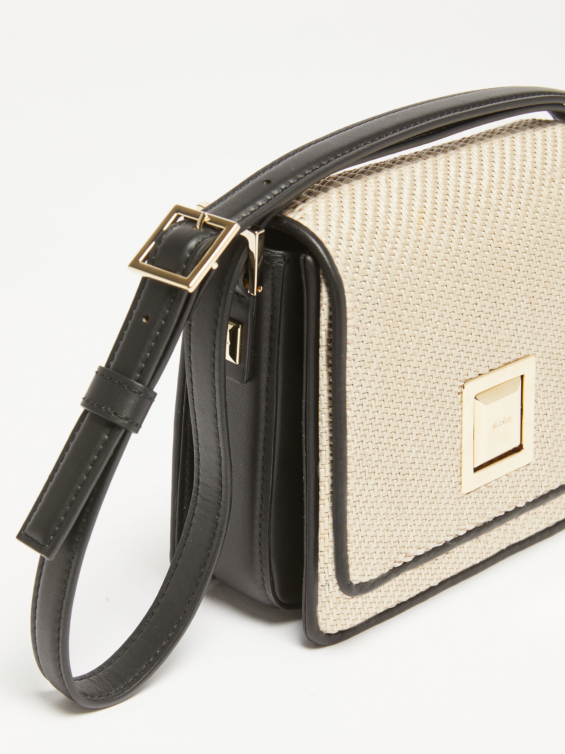 MMBAGSSTRAW MM Bag in leather and woven fabric - 4
