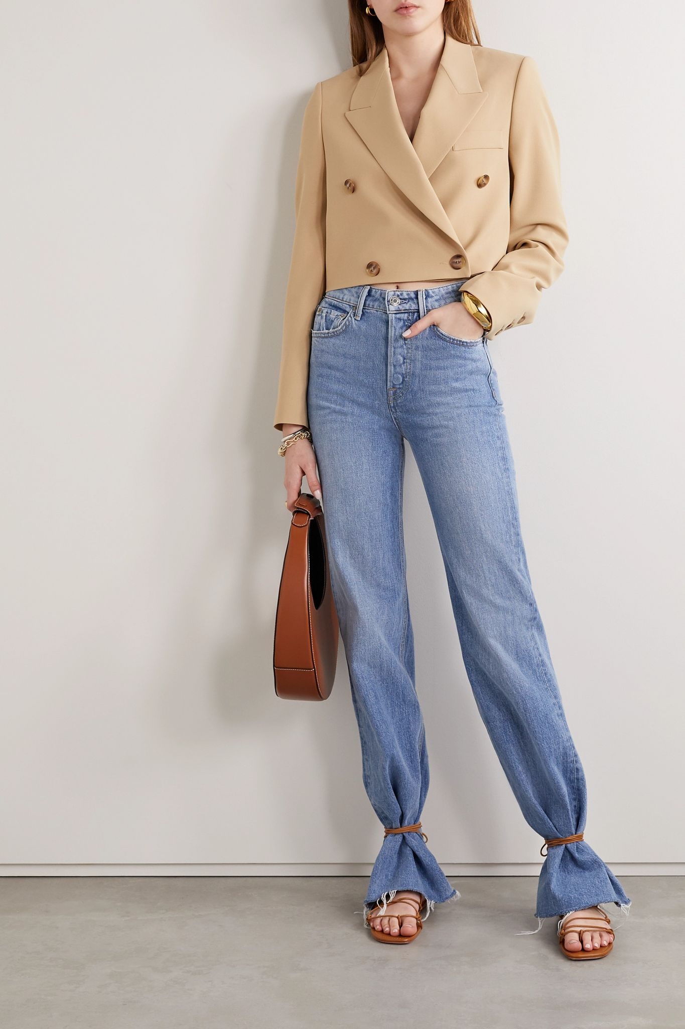 Carla frayed high-rise wide-leg jeans - 2