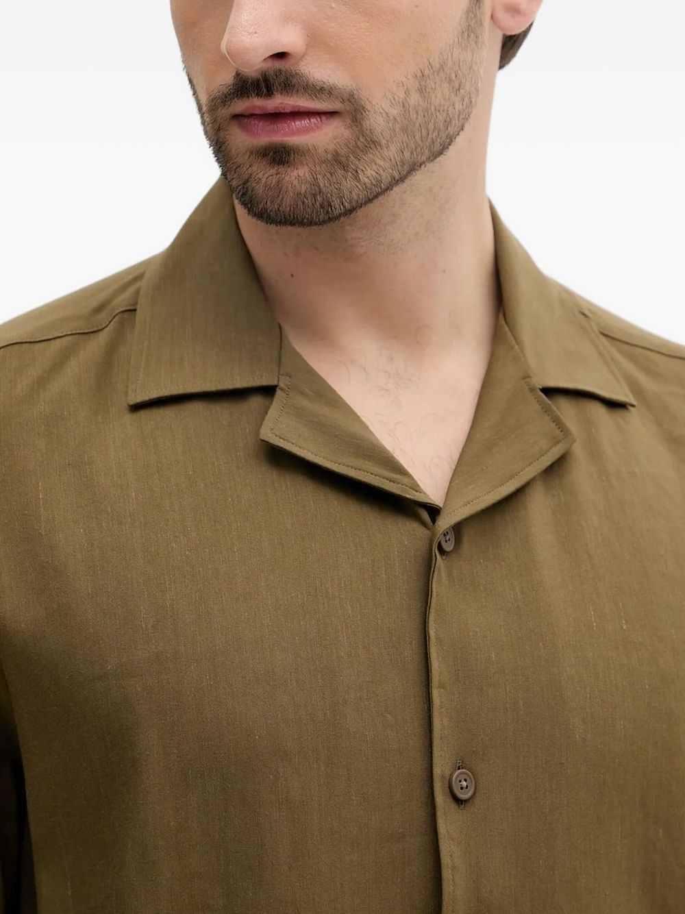 revere-collar short-sleeve shirt - 3