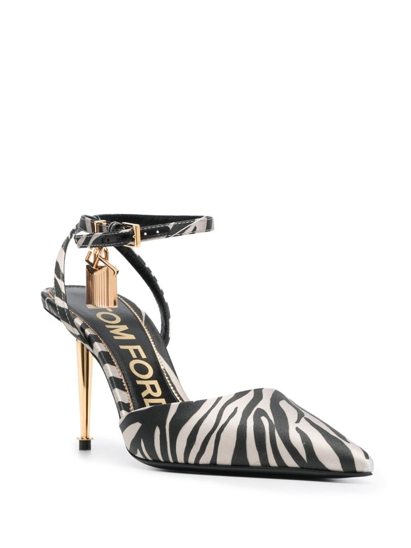 TOM FORD Padlock 80mm zebra-print pumps outlook