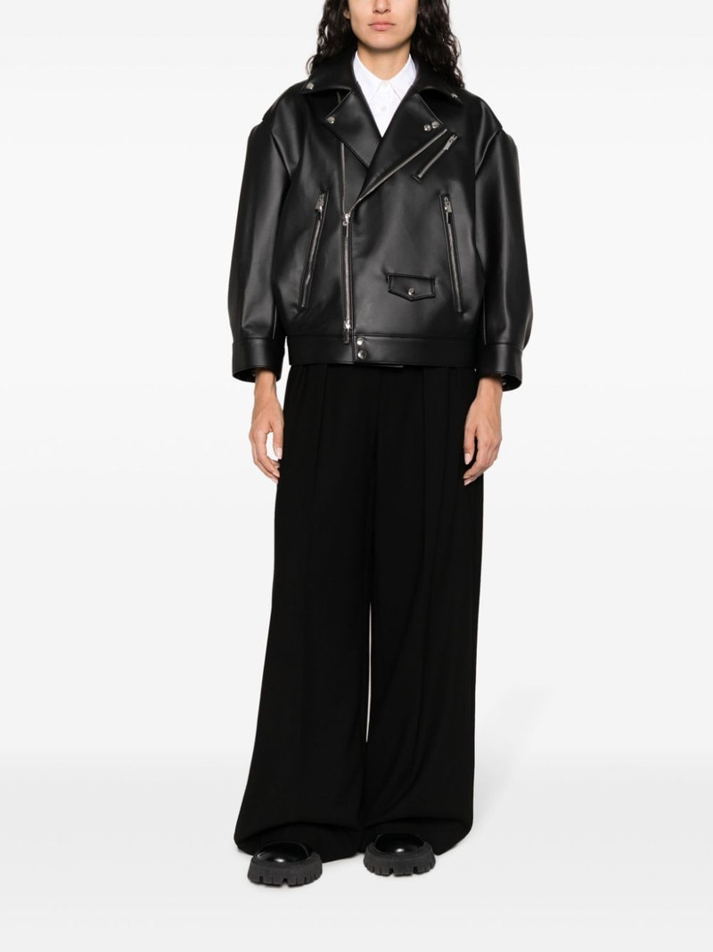 Noir Kei Ninomiya faux-leather biker jacket outlook