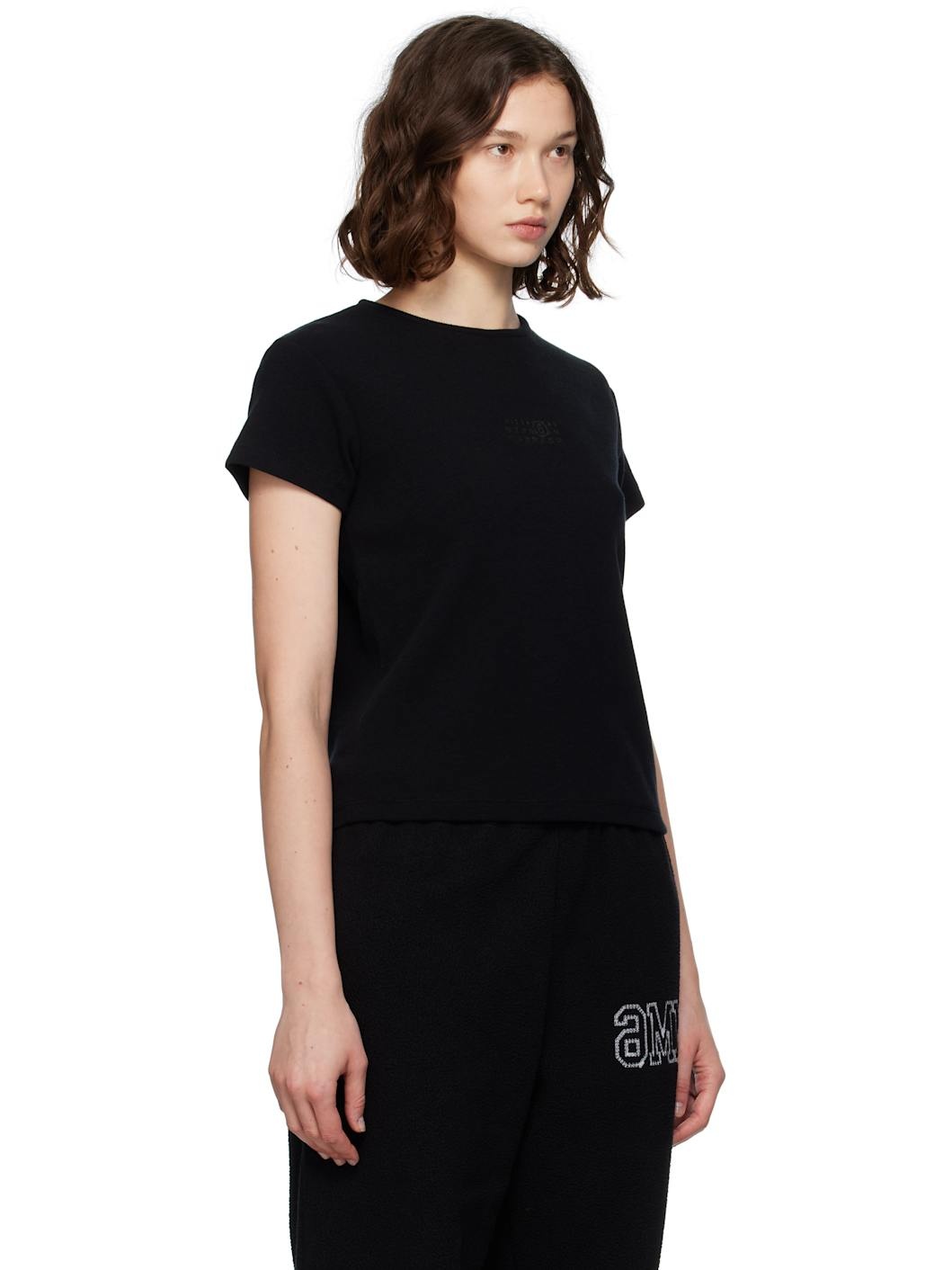Black Ribbed T-shirt - 2