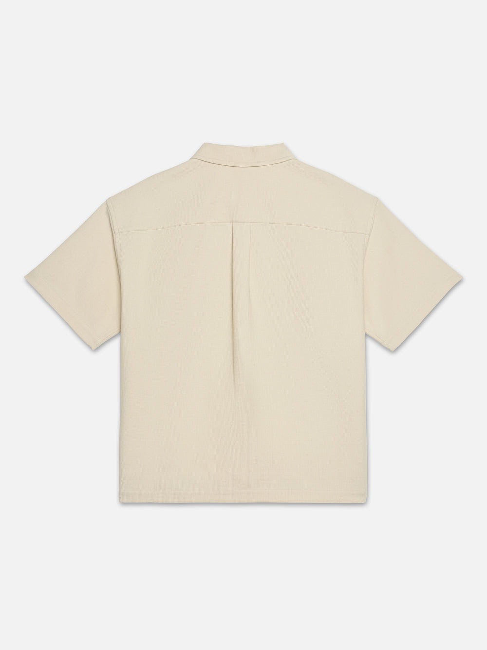 Waffle Textured Short Sleeve Shirt in Beige - 3