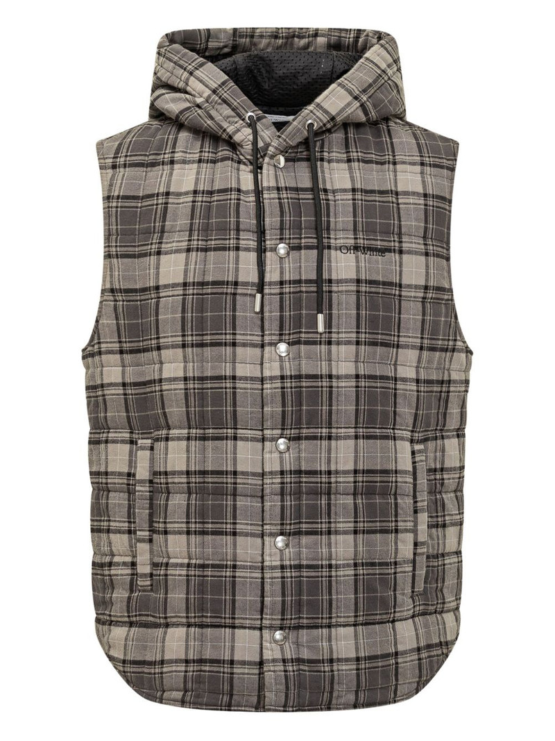 hooded plaid vest 1