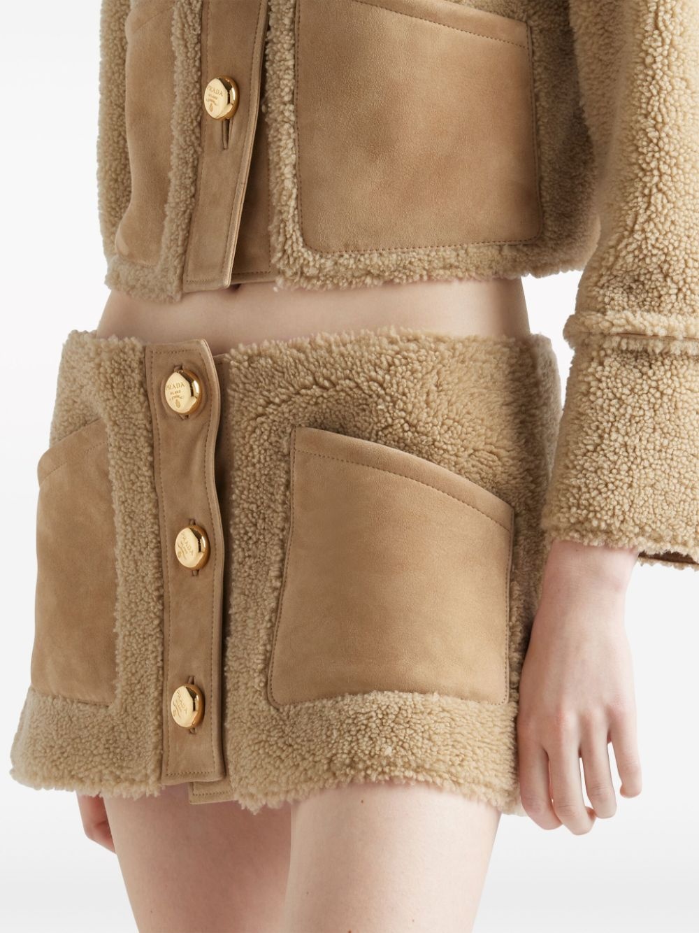 shearling mini skirt - 4