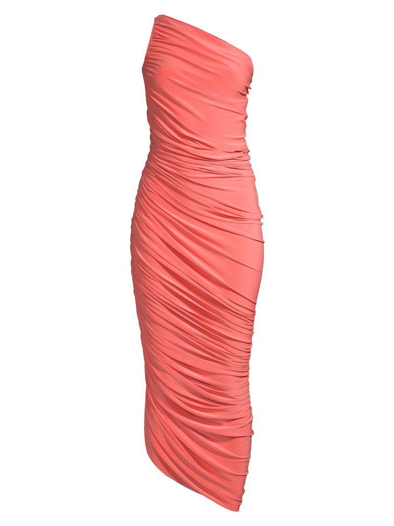 Women's Diana Ruched One-Shoulder Gown - Papaya 1