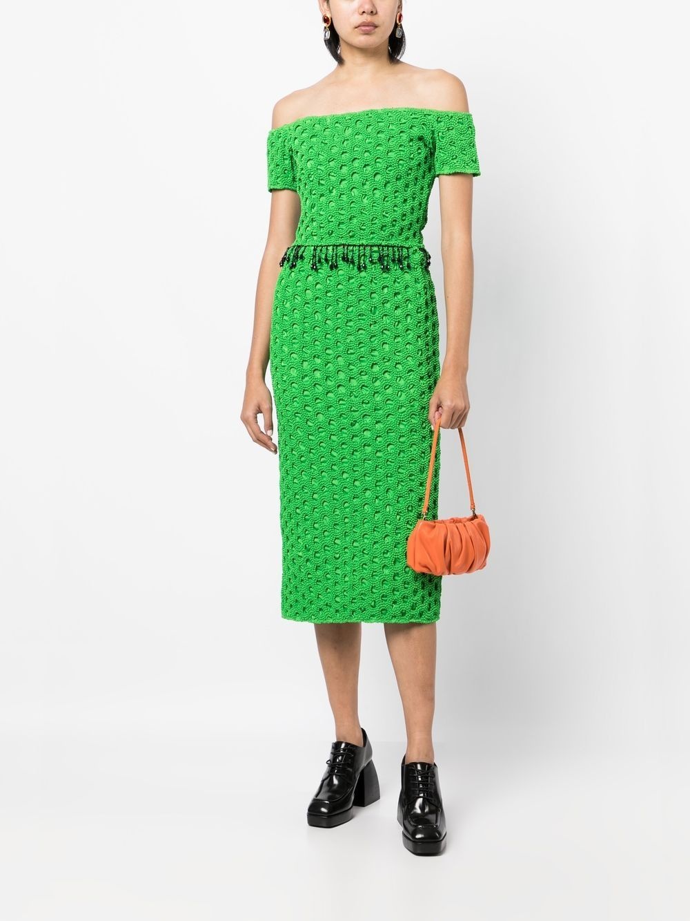 smocked high-waist pencil skirt - 2