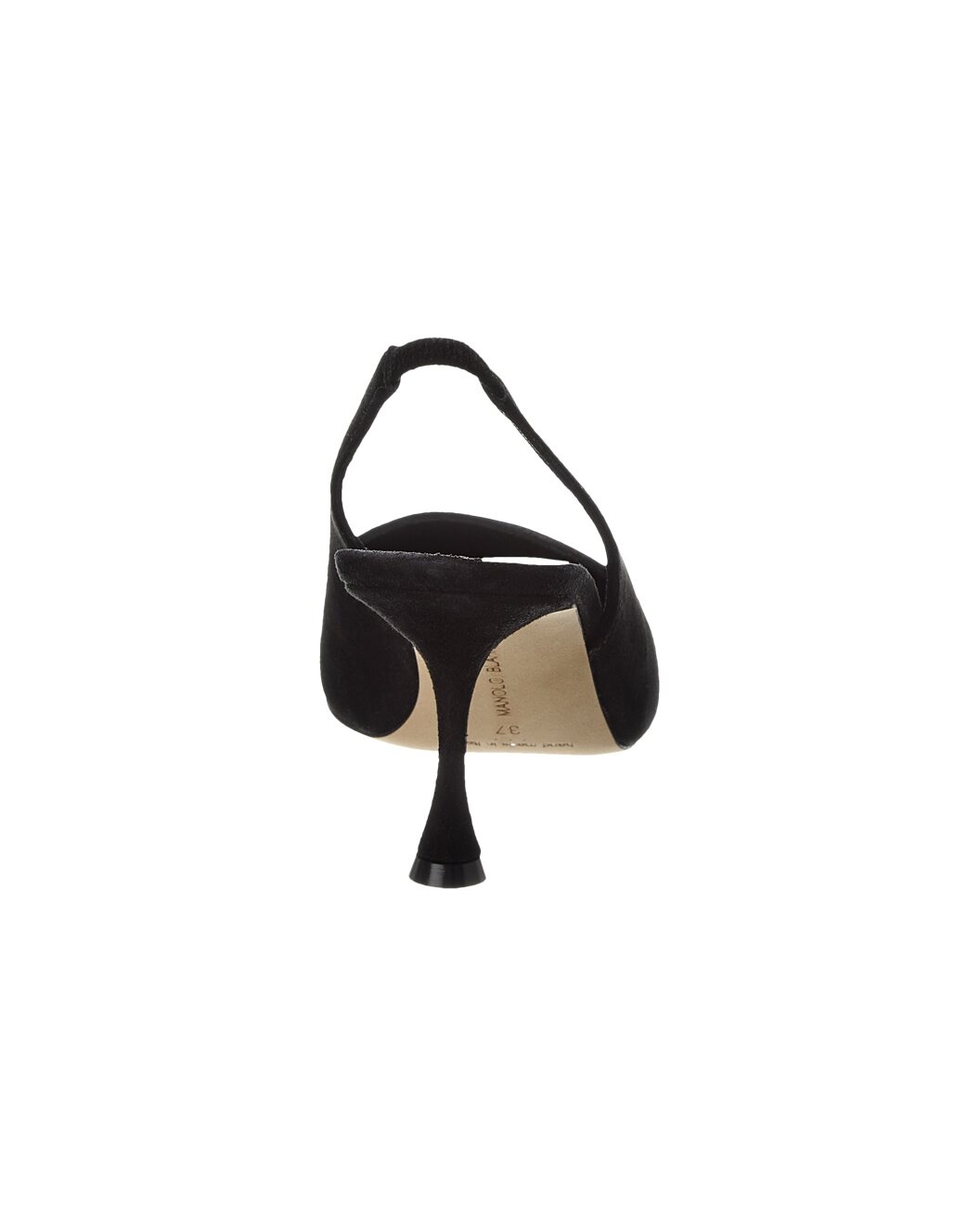 Manolo Blahnik Zaborus 70 Leather & Suede Slingback Pump - 3