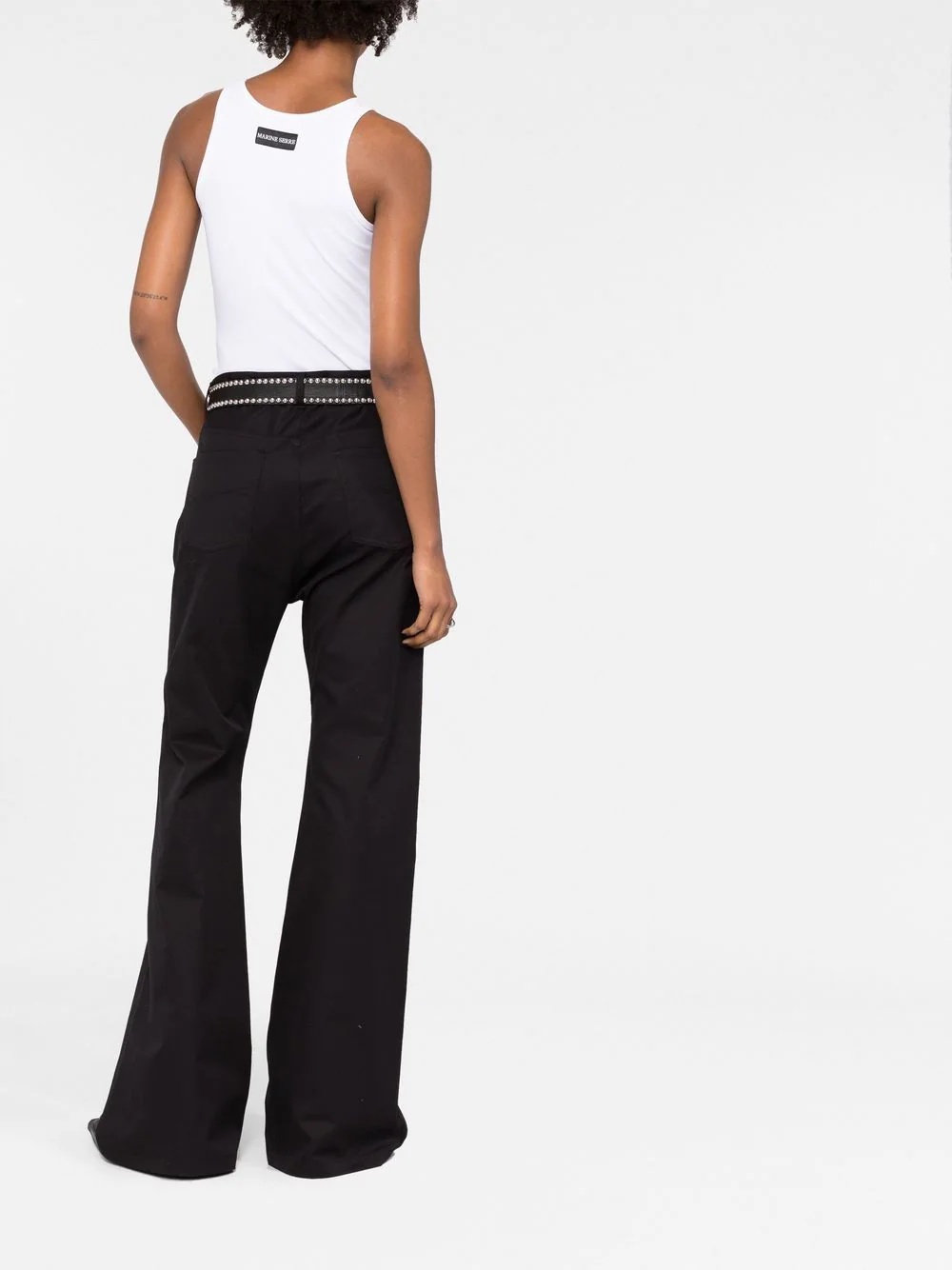 flared cotton trousers - 4