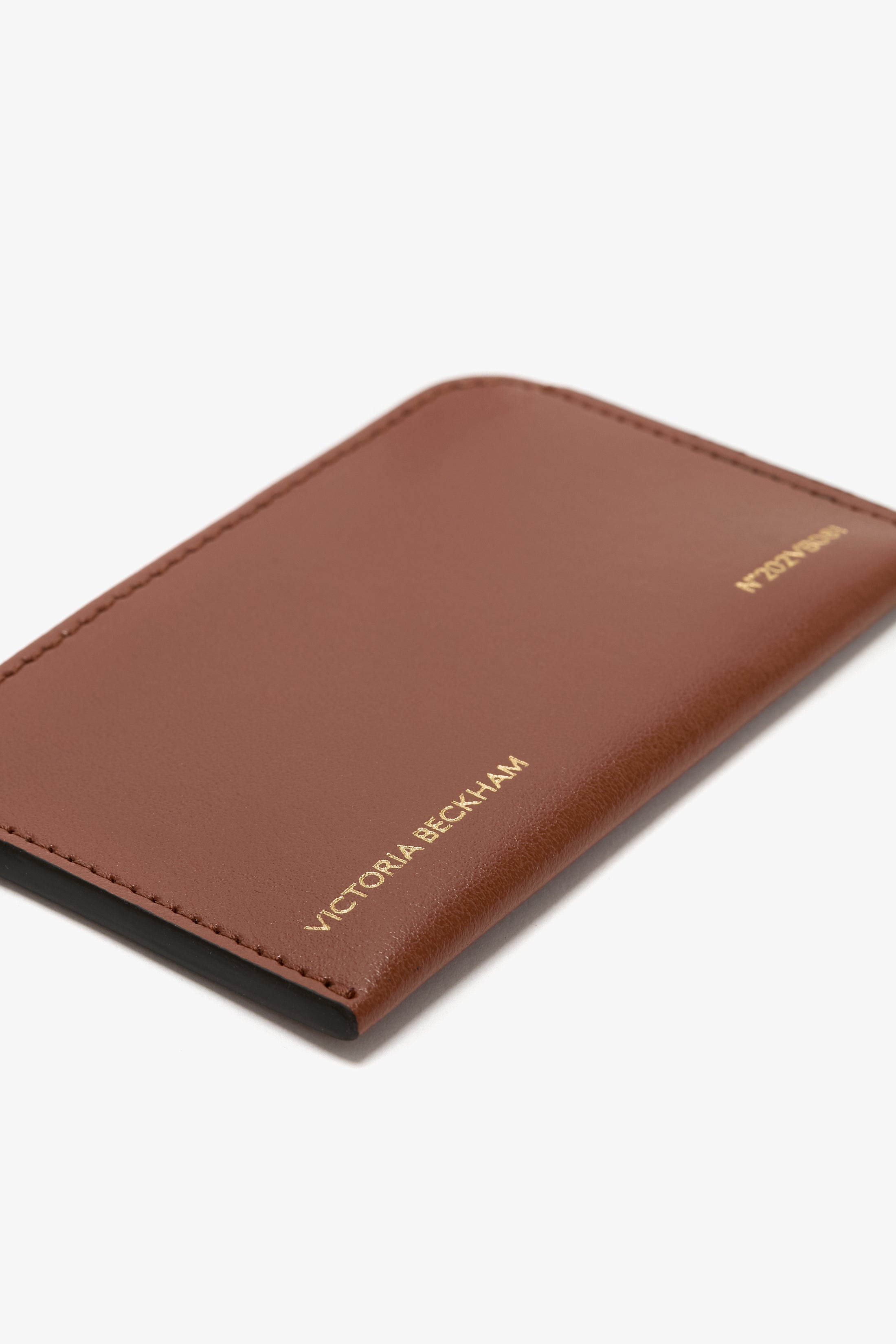 Envelope Card Holder In Tan Smooth Leather - 4