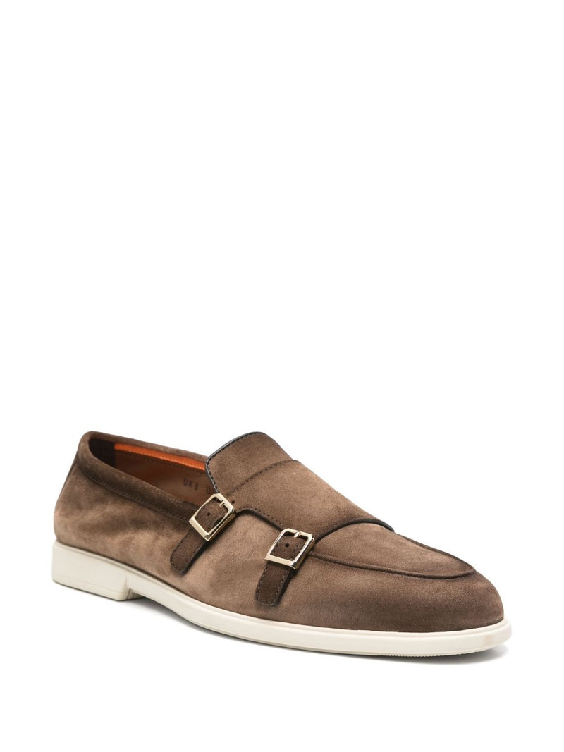 Santoni suede monk shoes outlook