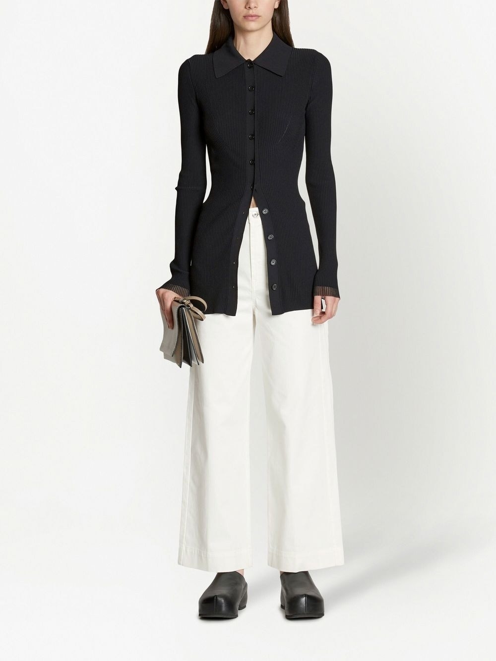 logo-patch cropped jeans - 3