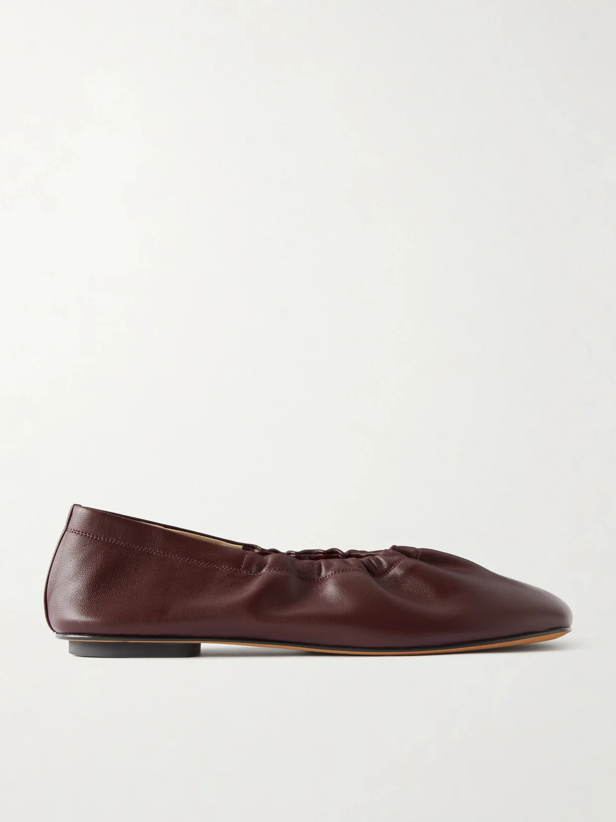 Mica Gathered Leather Ballet Flats - 1