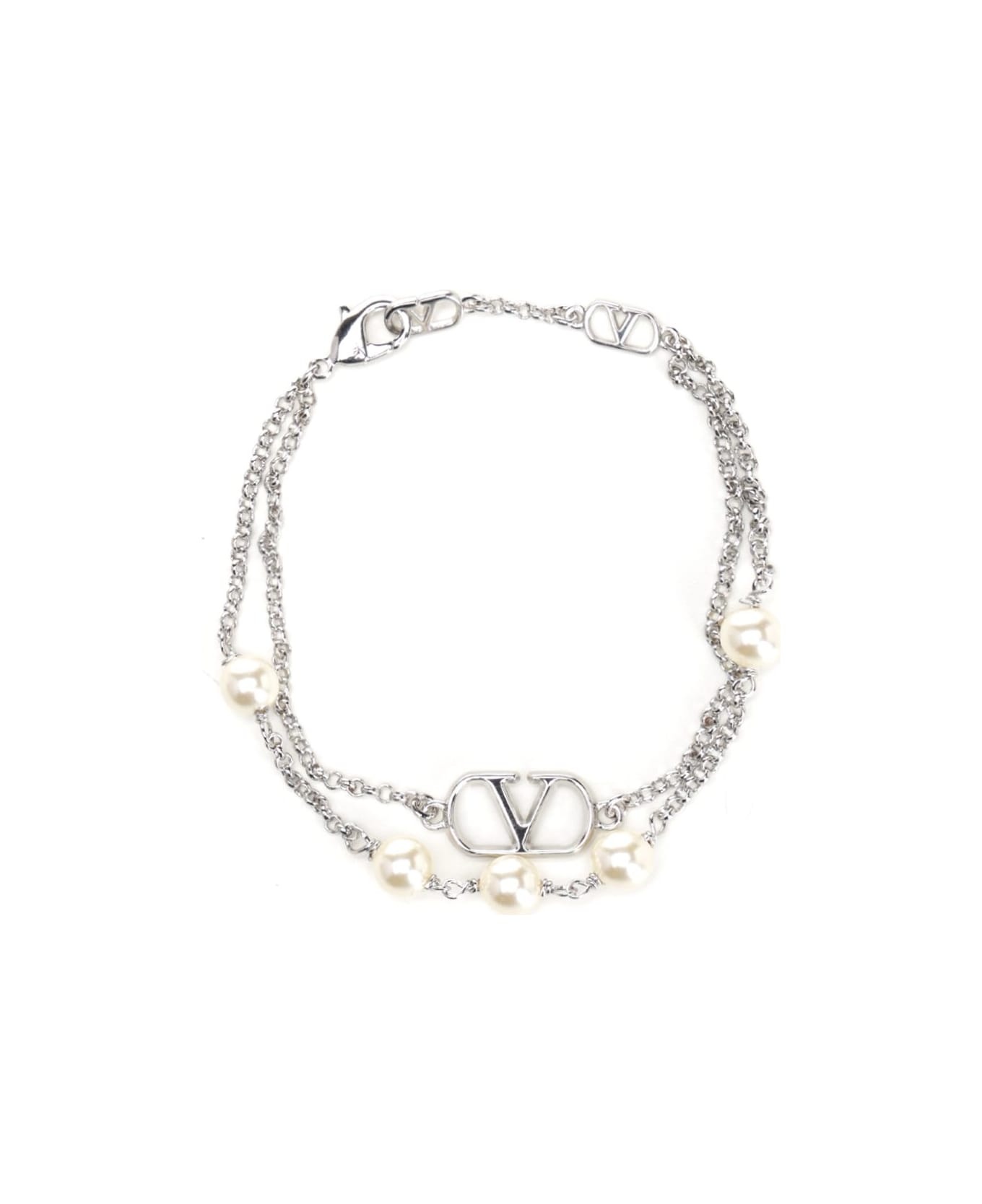 Vlogo Bracelet In Metal And Swarovski® Pearls - 1