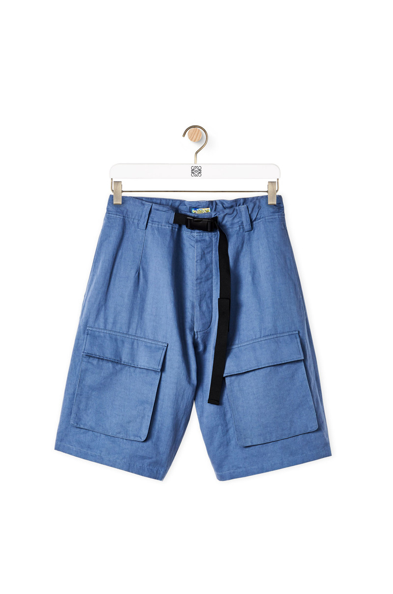 Cargo shorts in cotton and linen 1