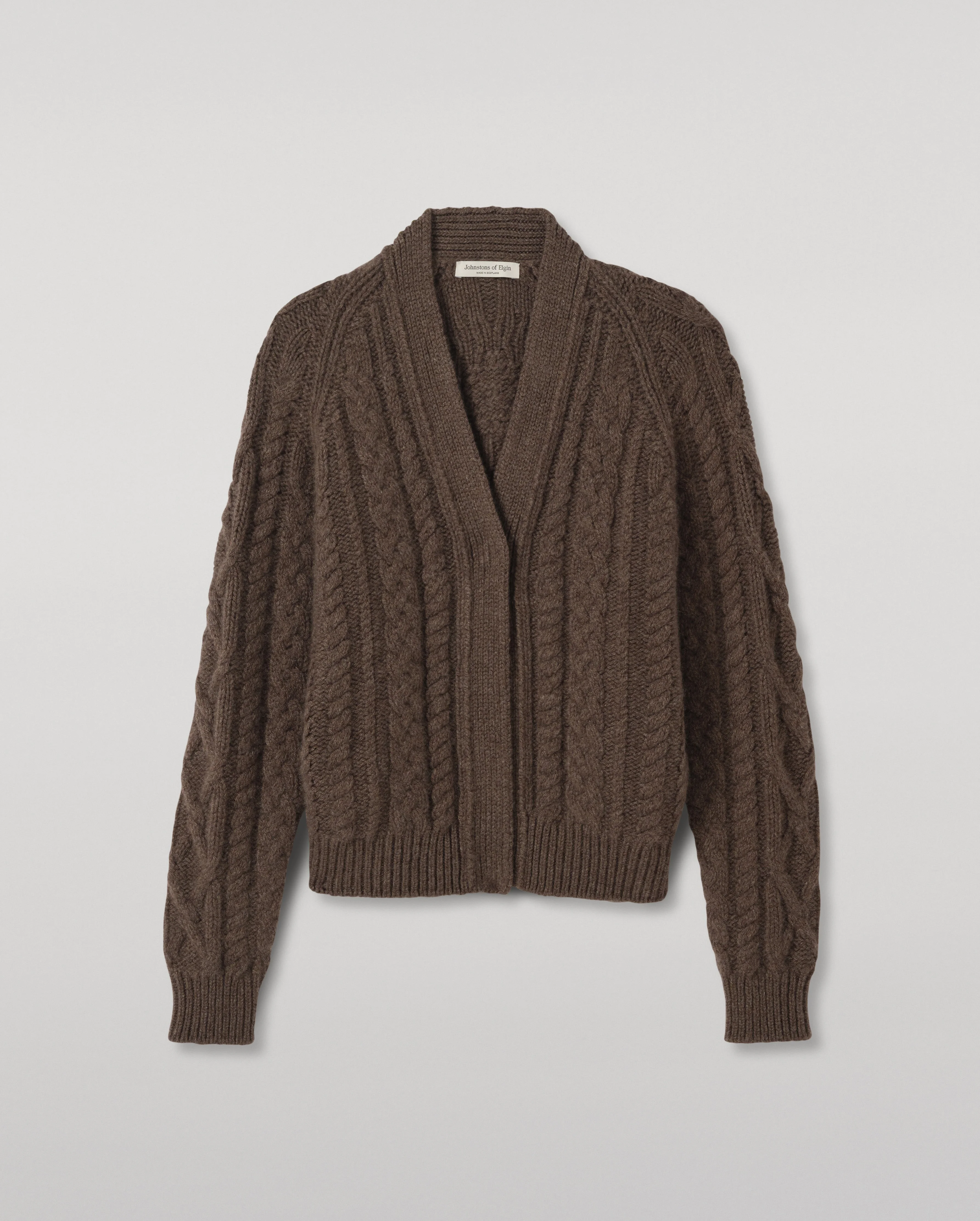 Mabel Brown Aran Cable Cardigan - 1