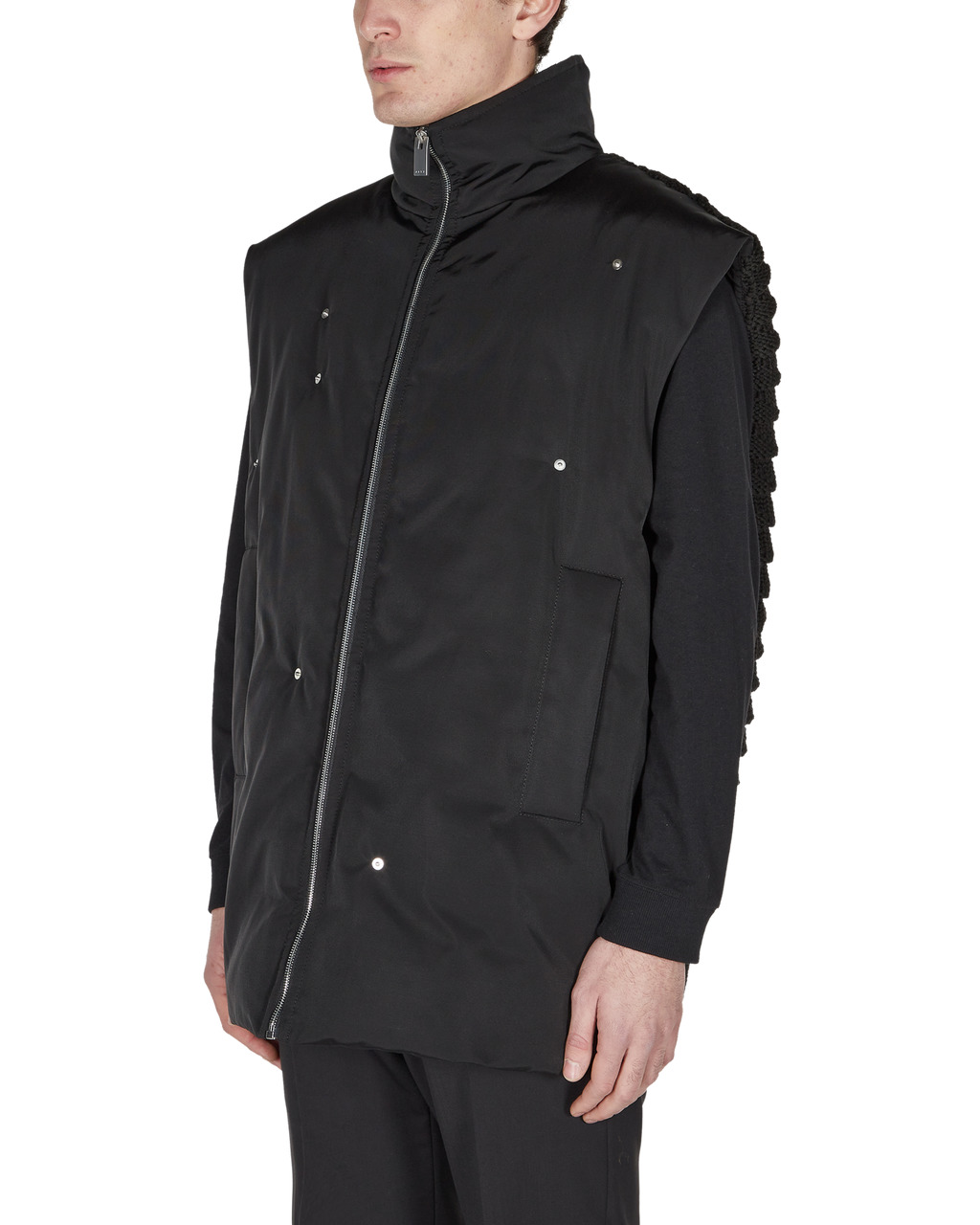 KNIT PANEL NYLON VEST - 3