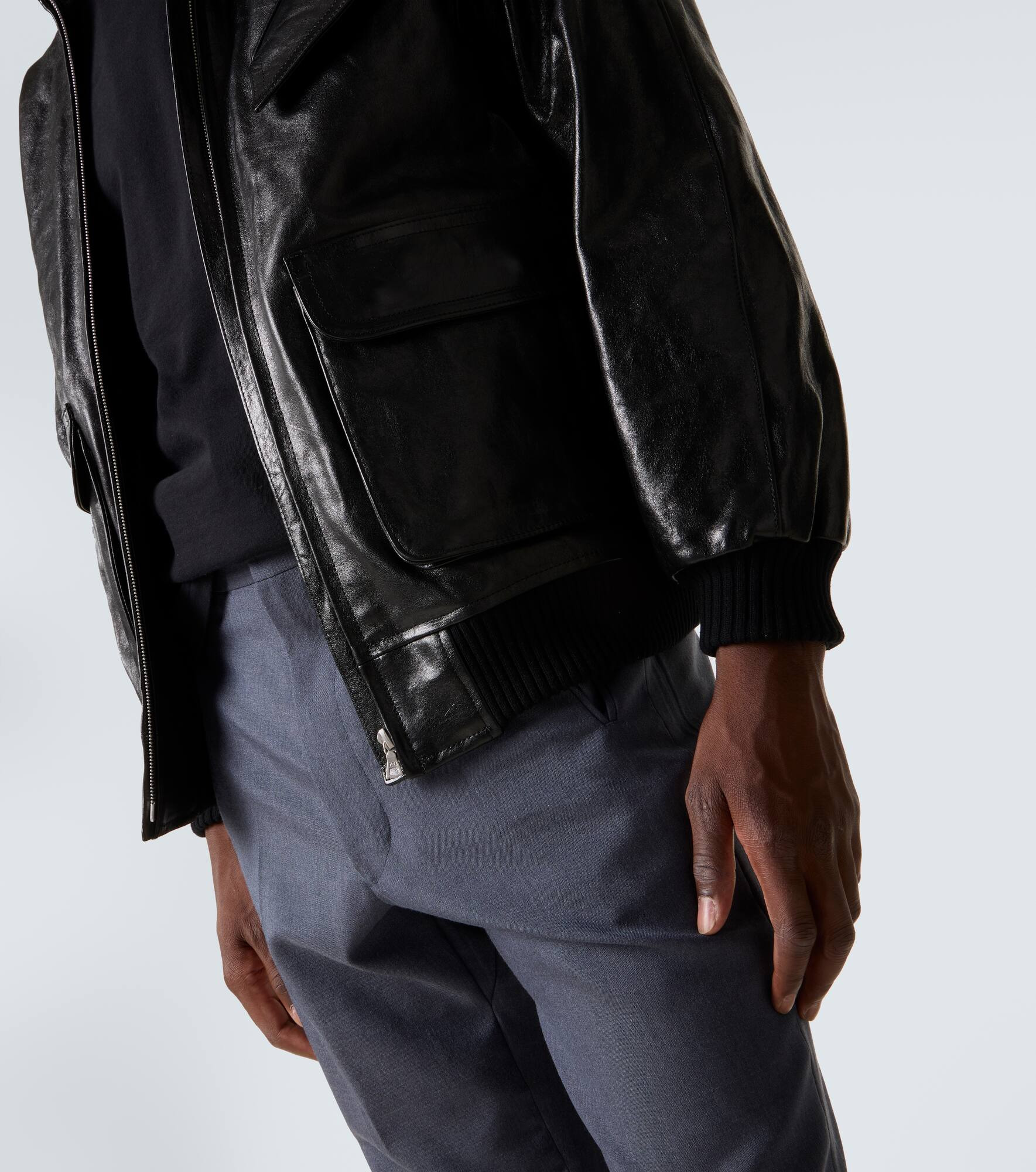 Leather bomber jacket - 6