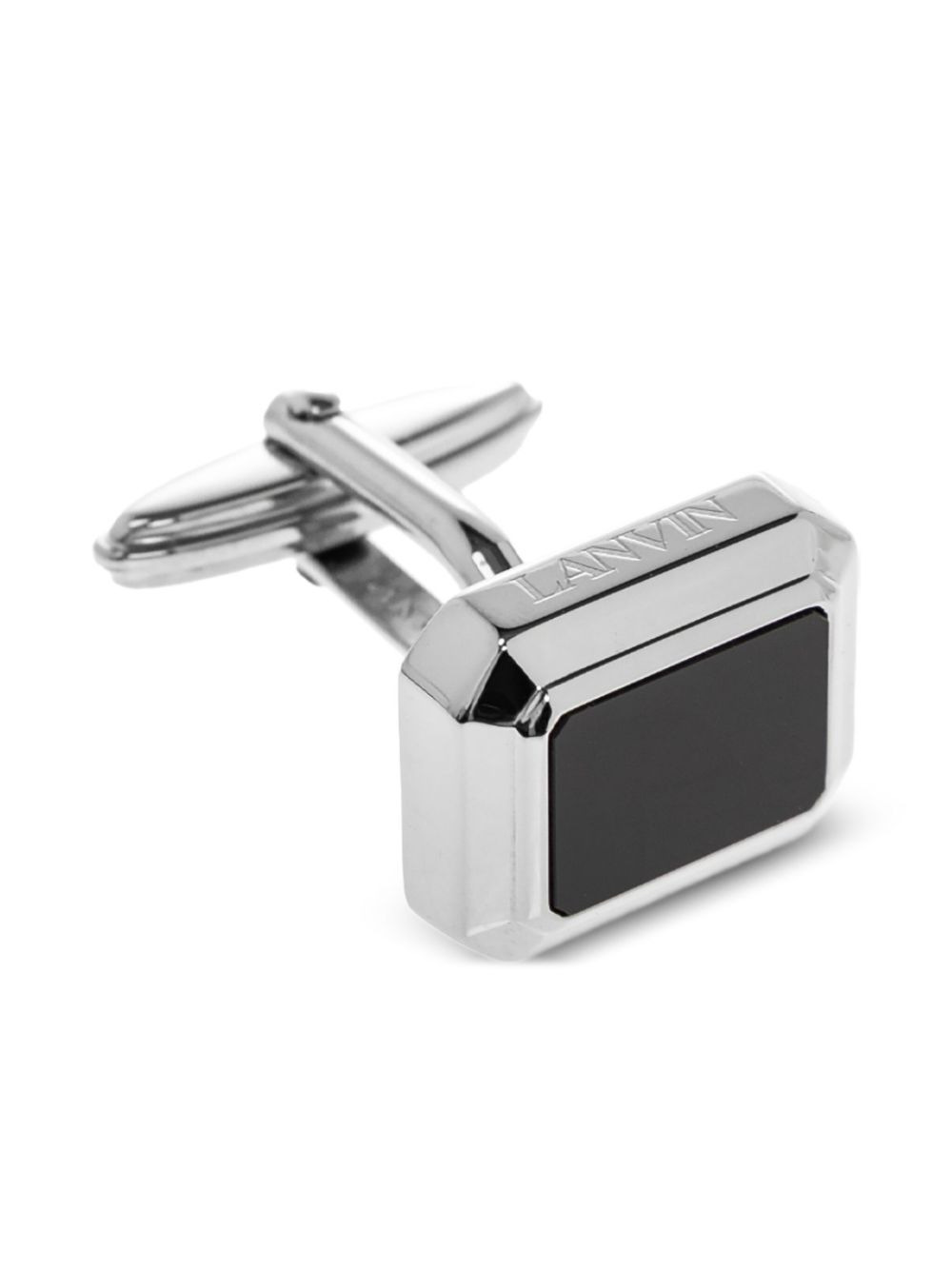 platinum-plated rectangular cufflinks - 3