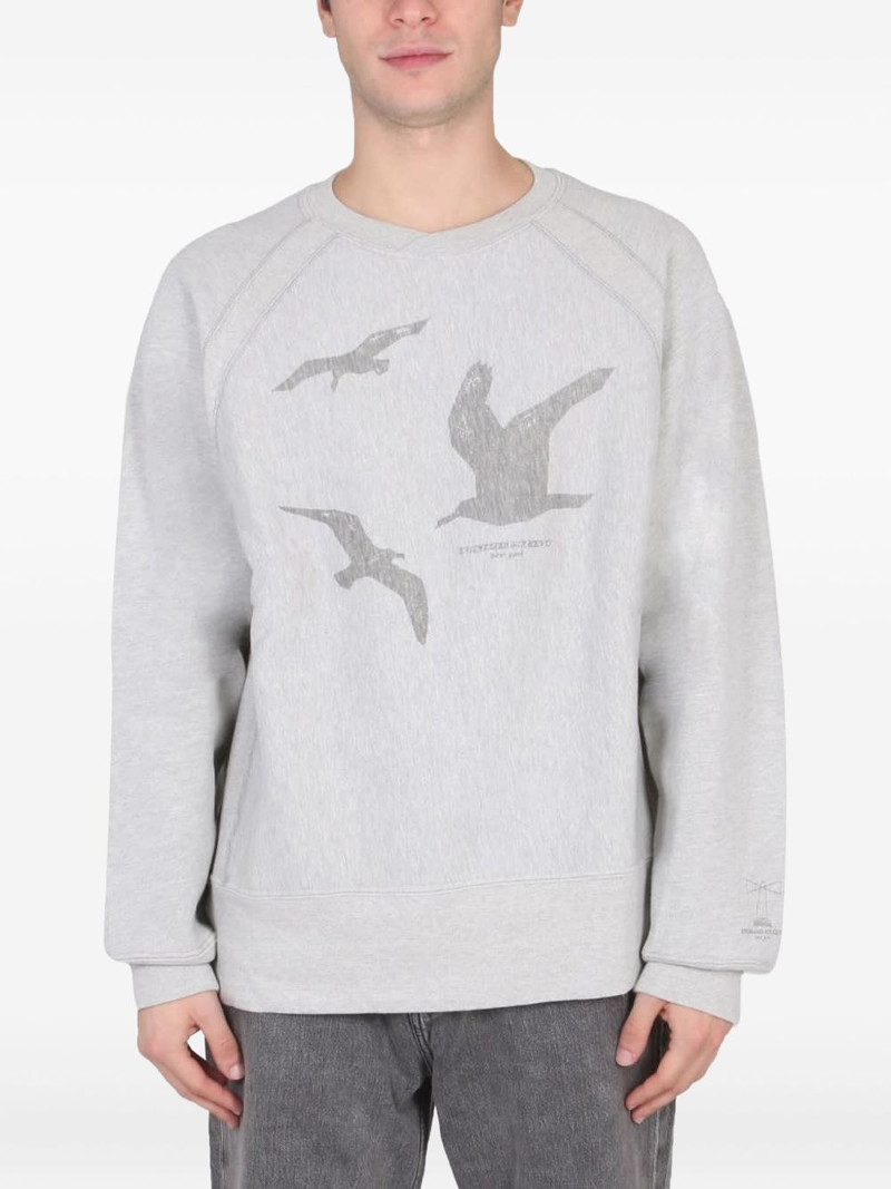 bird-print crew-neck sweatshirt 1
