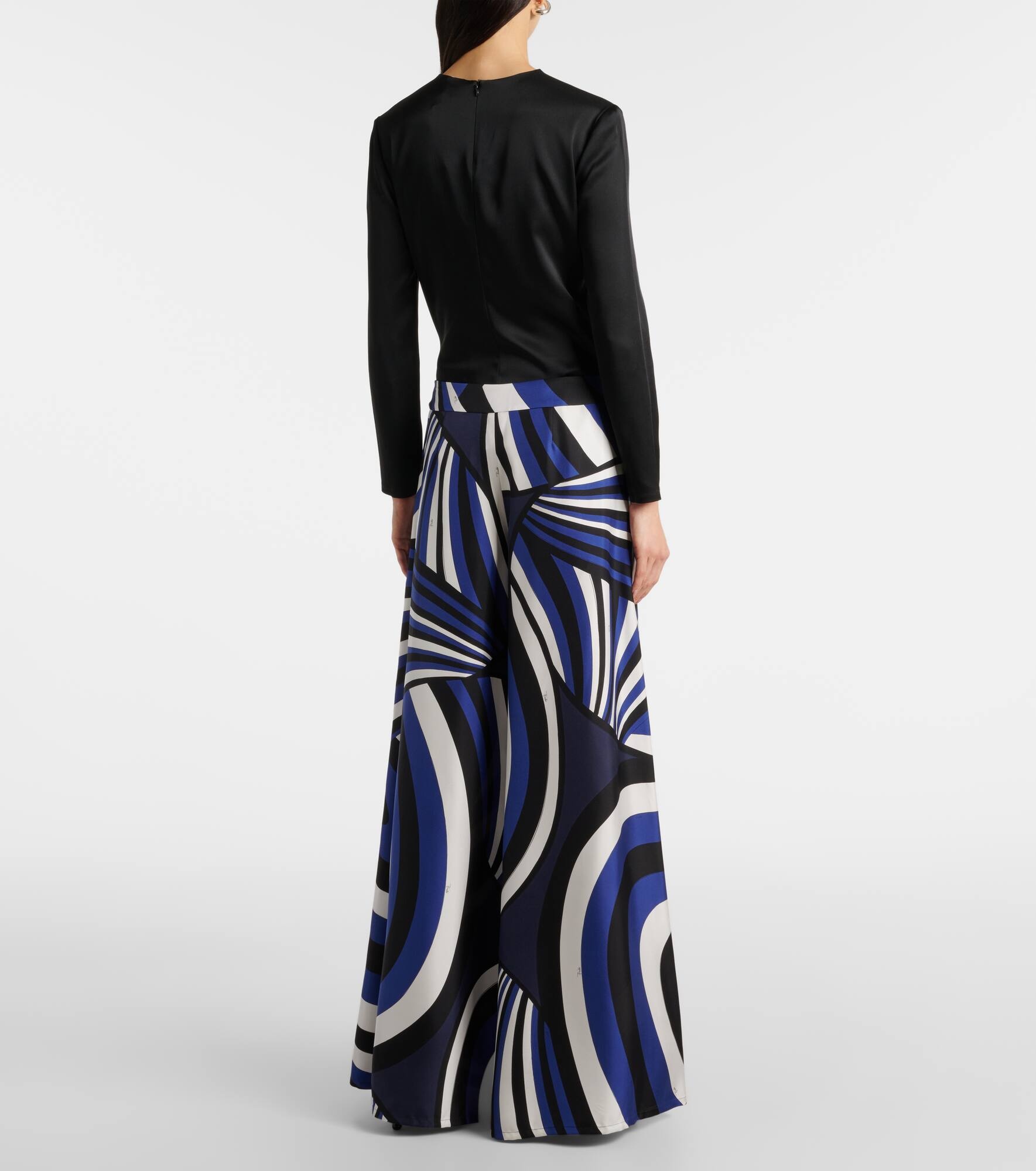 Iride silk twill palazzo pants - 3