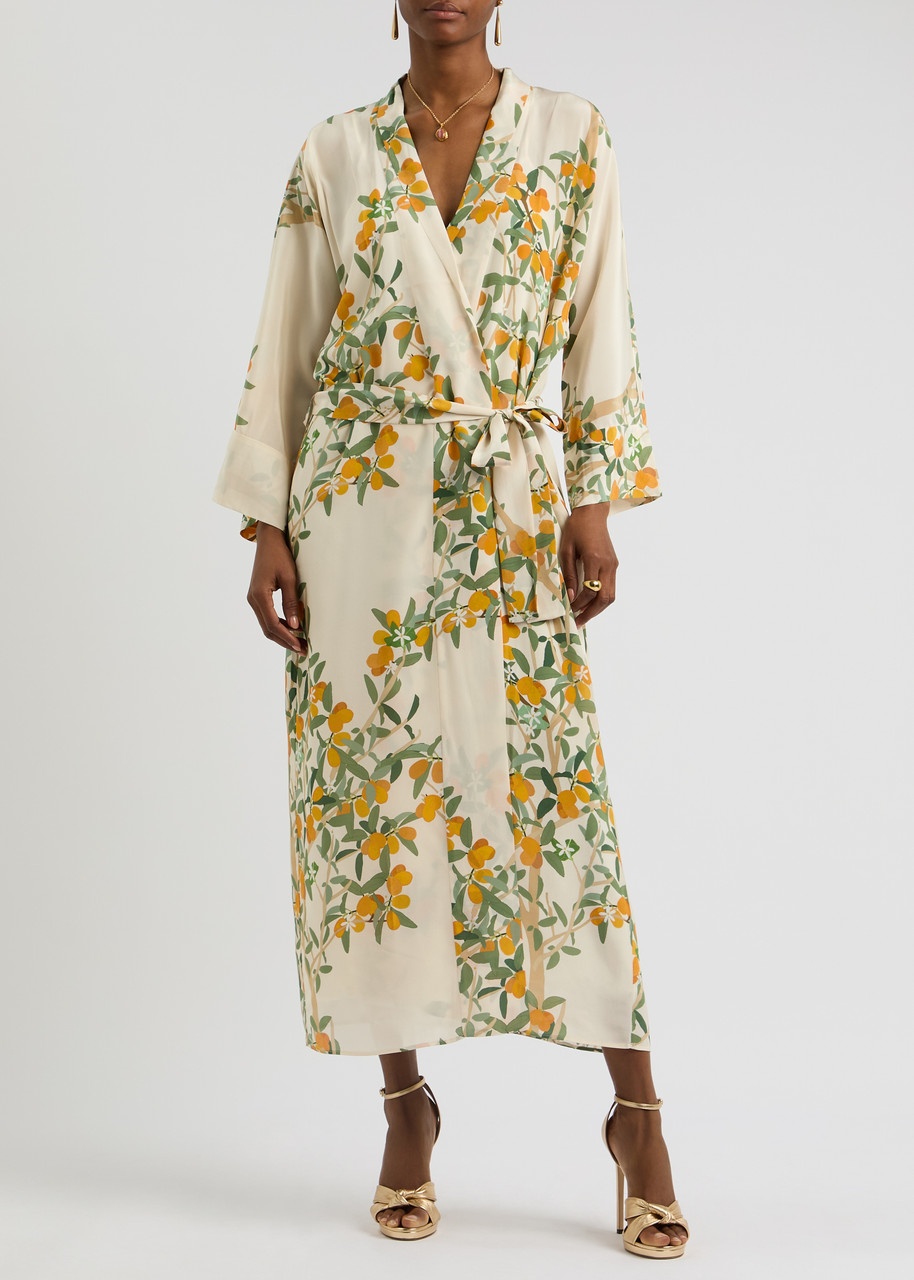 Bernadette Peignoir Printed Silk Wrap Dress - 2