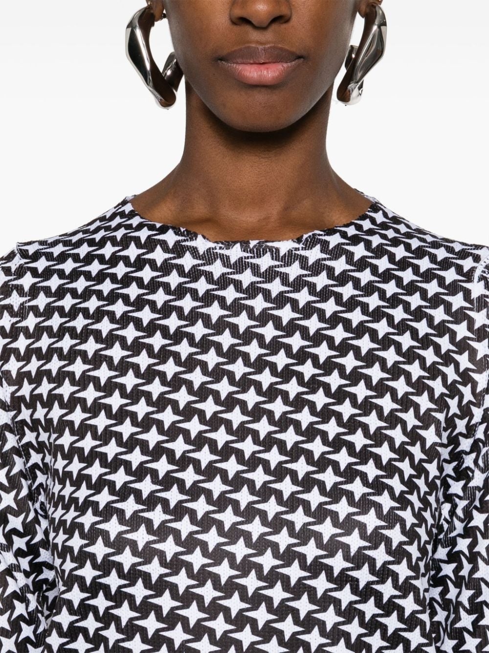 star-print knitted T-shirt - 5