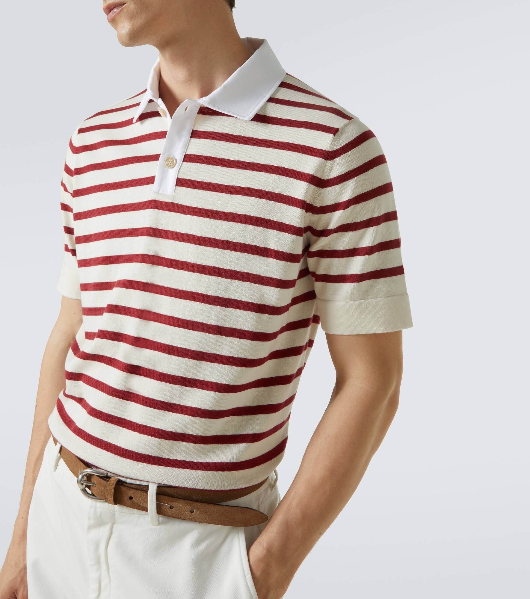 Striped cotton polo shirt - 5
