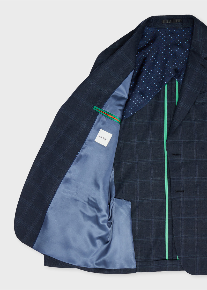Navy Wool Check Suit 4