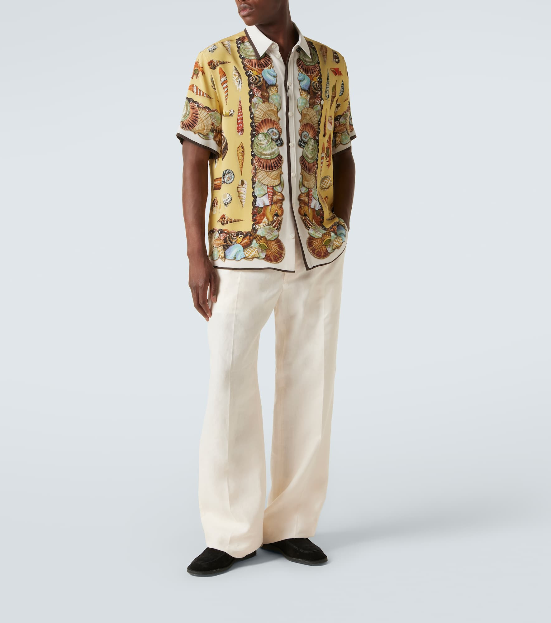 Linen canvas wide-leg pants - 2