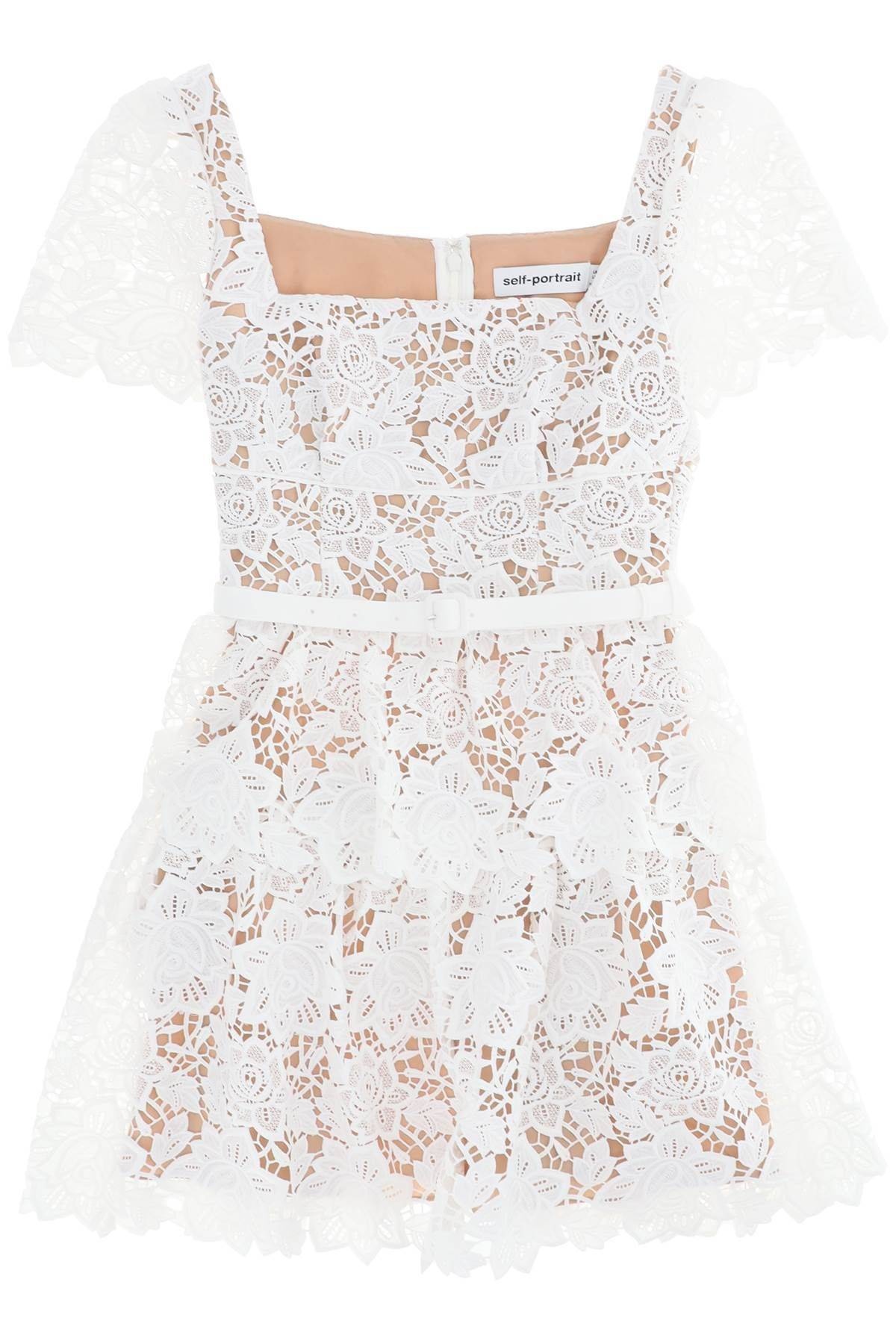 self-portrait MINI SKATER DRESS IN LACE | residenza725