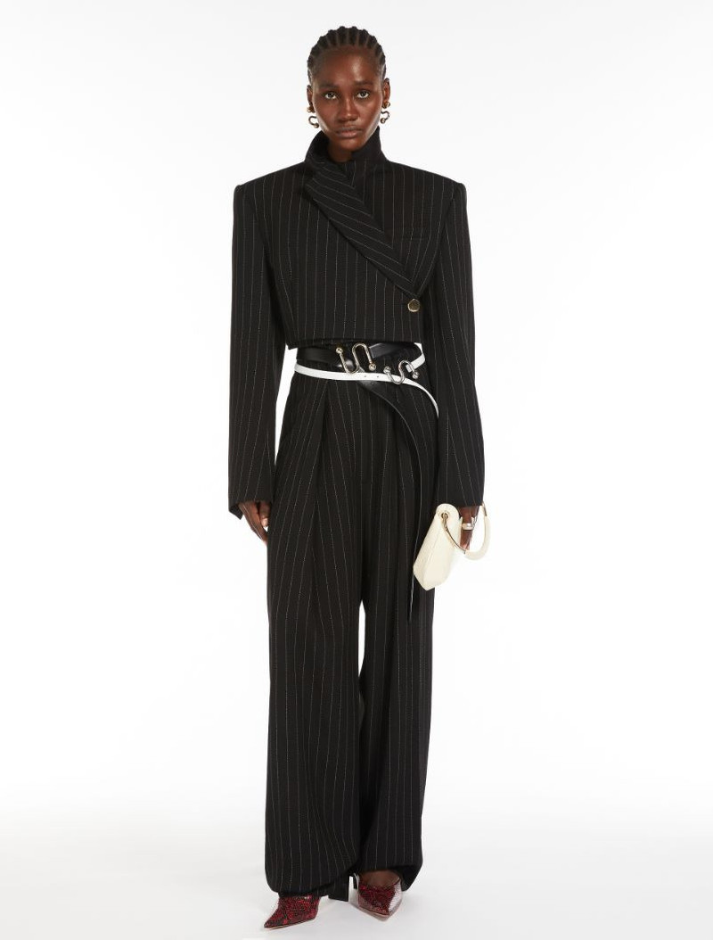 Sportmax Short pinstriped blazer outlook