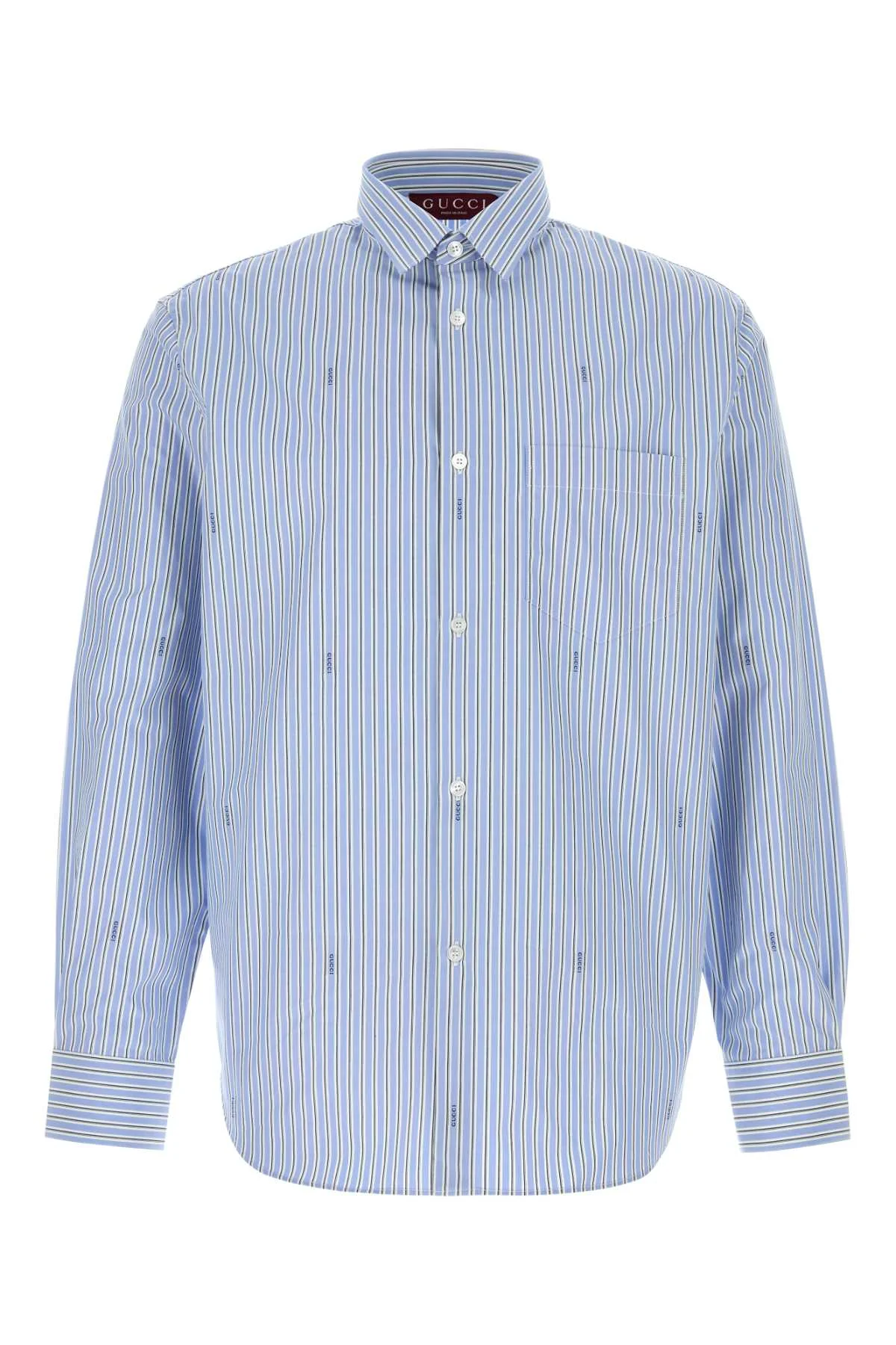 Gucci Men Embroidered Poplin Shirt - 1