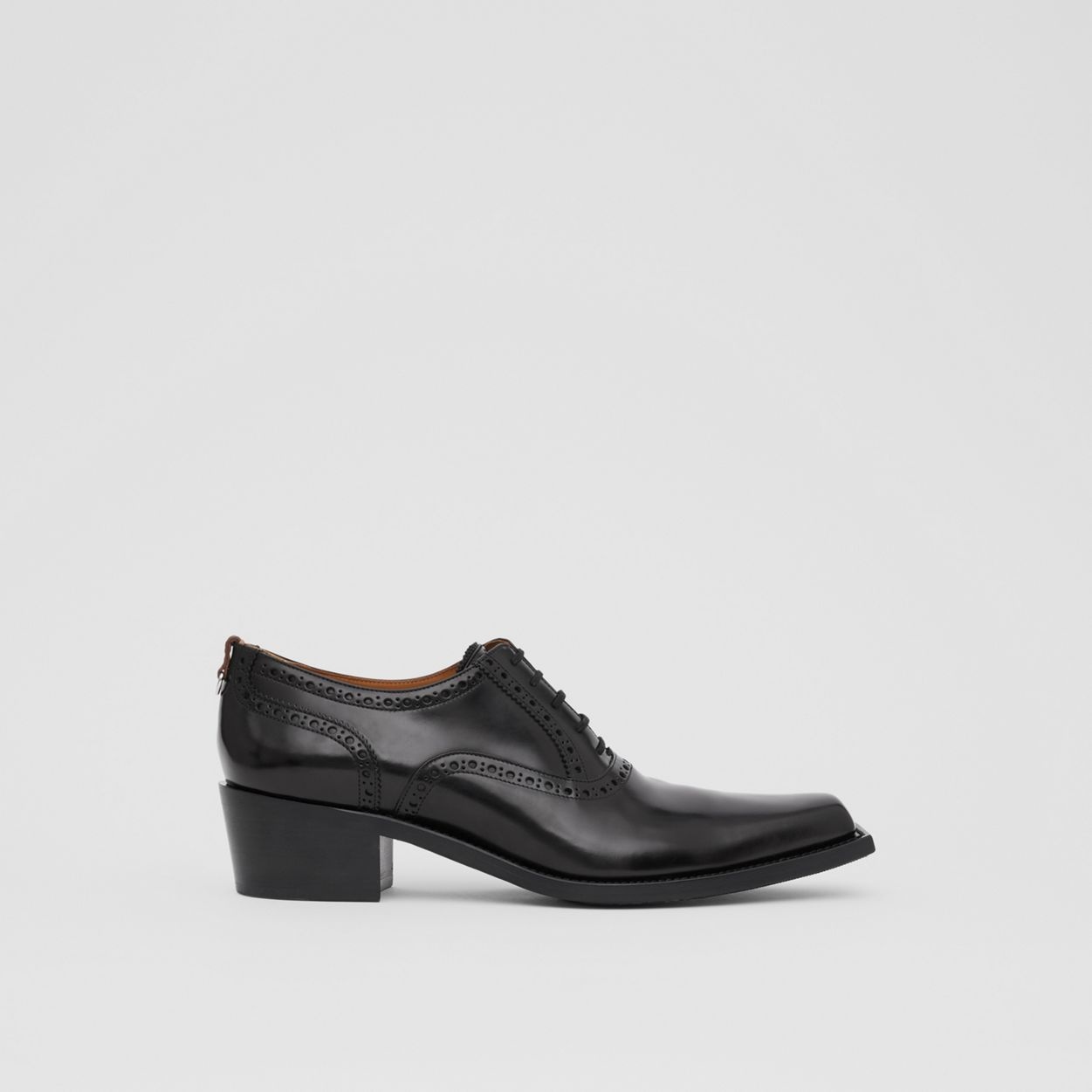 D-ring Detail Leather Heeled Oxford Brogues - 1