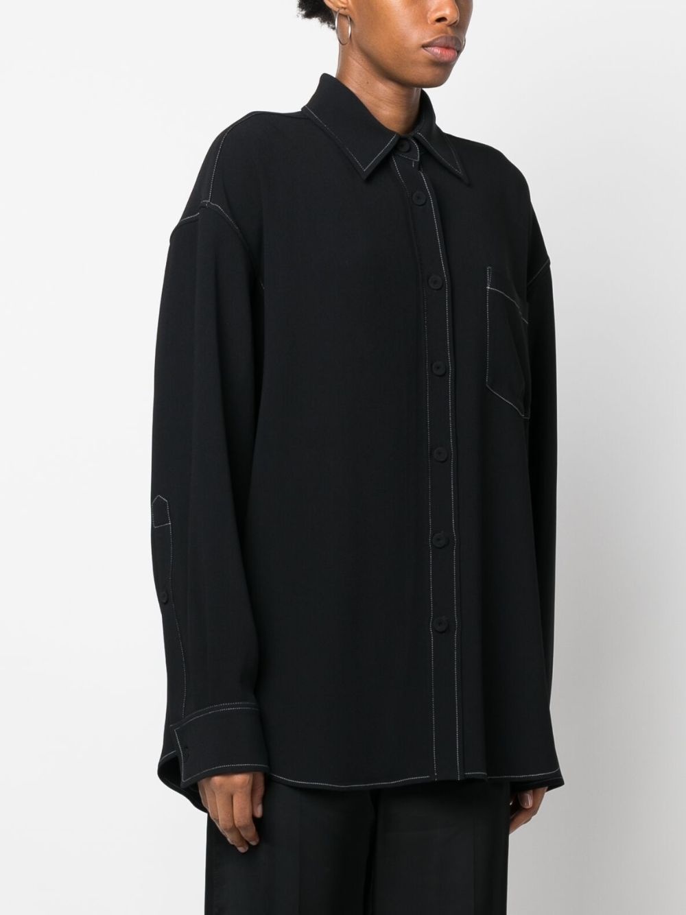 contrast-stitching long-sleeve shirt - 3