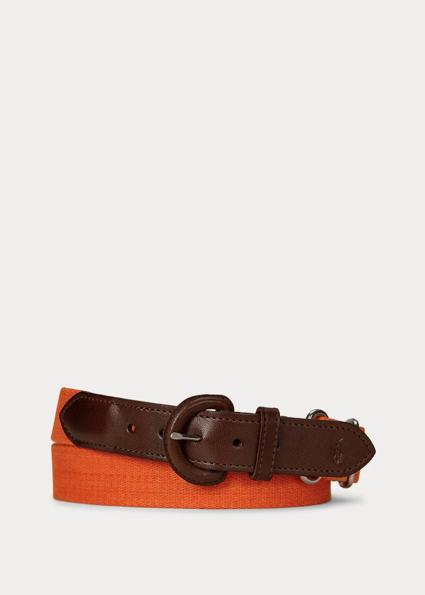 Webbed Cotton & Leather Belt - 1