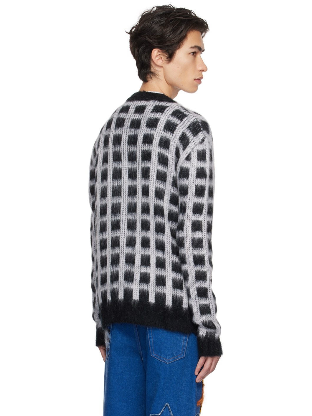 Black Checked Cardigan - 3