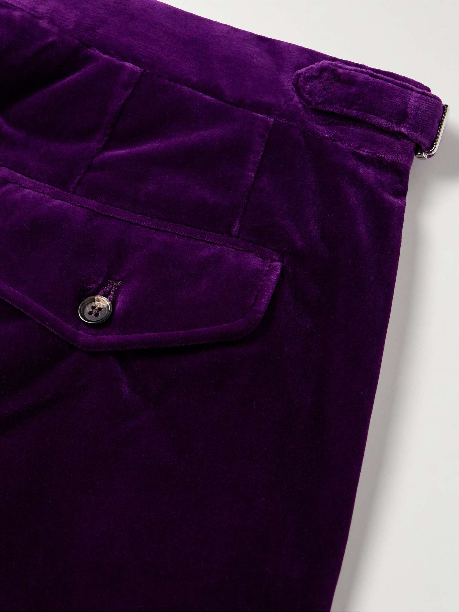 Showcase Straight-Leg Soutache-Trimmed Cotton-Velvet Suit Trousers - 5