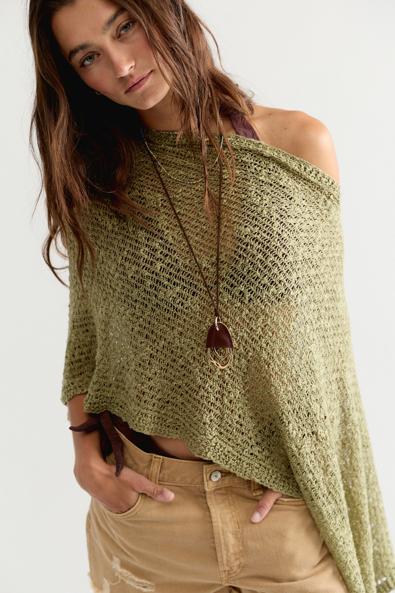 Jade Knit Poncho 1
