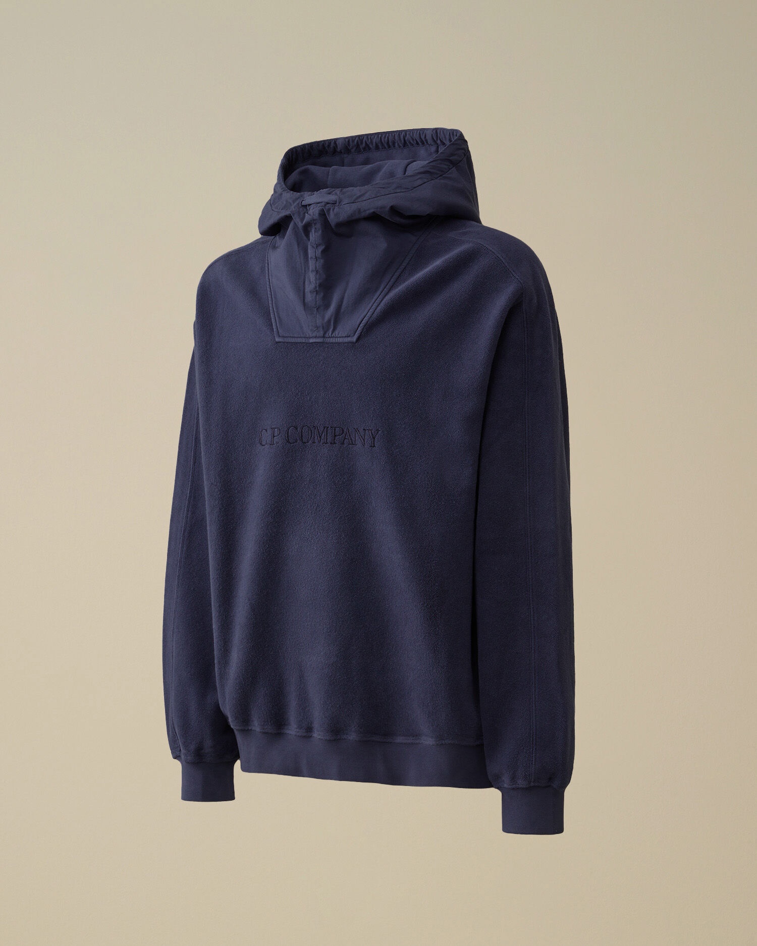 Reverse Brushed & Emerized Diagonal Fleece Mixed Hooded Sweatshirt - 7