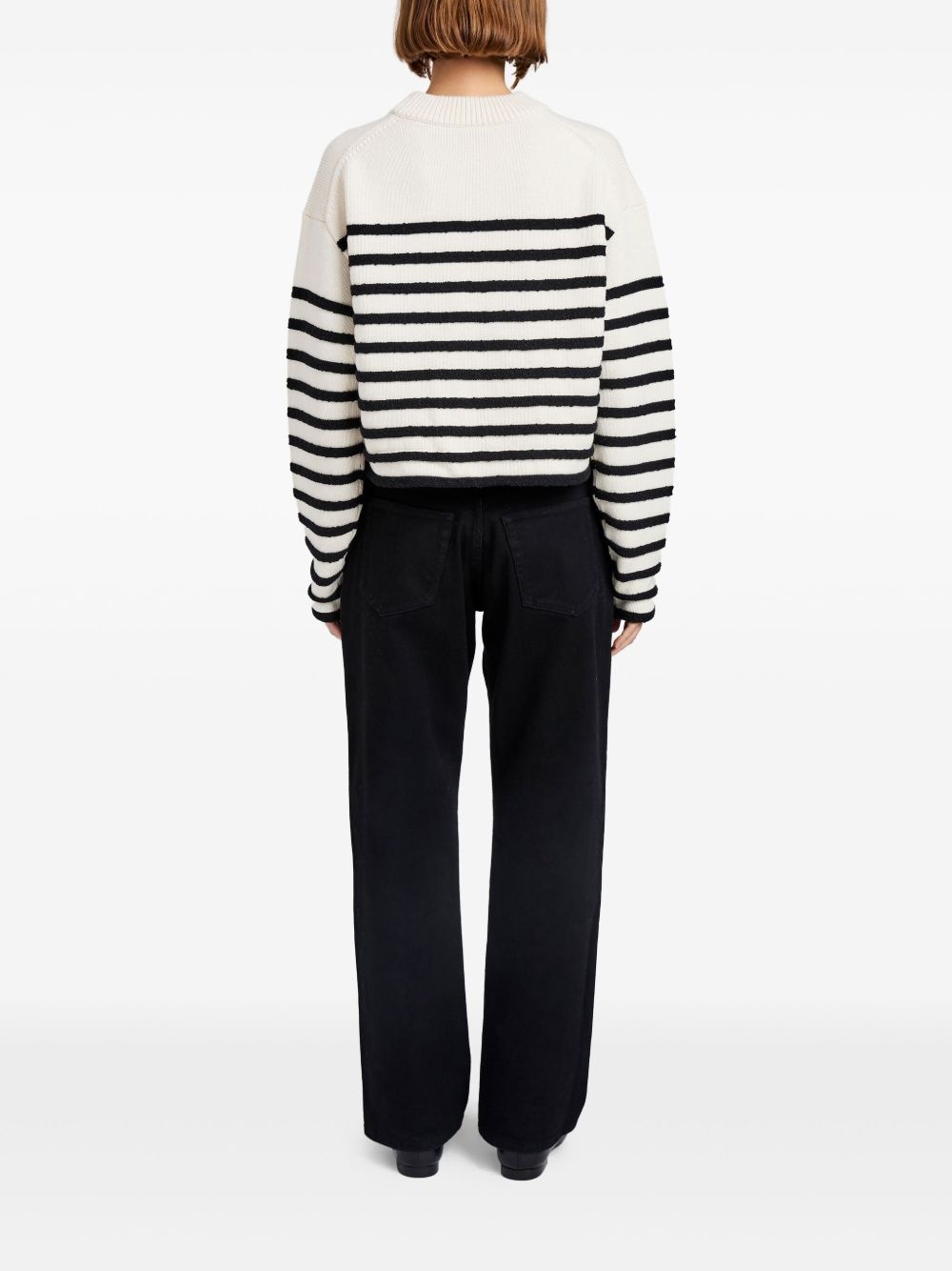 striped cropped sweater - 4