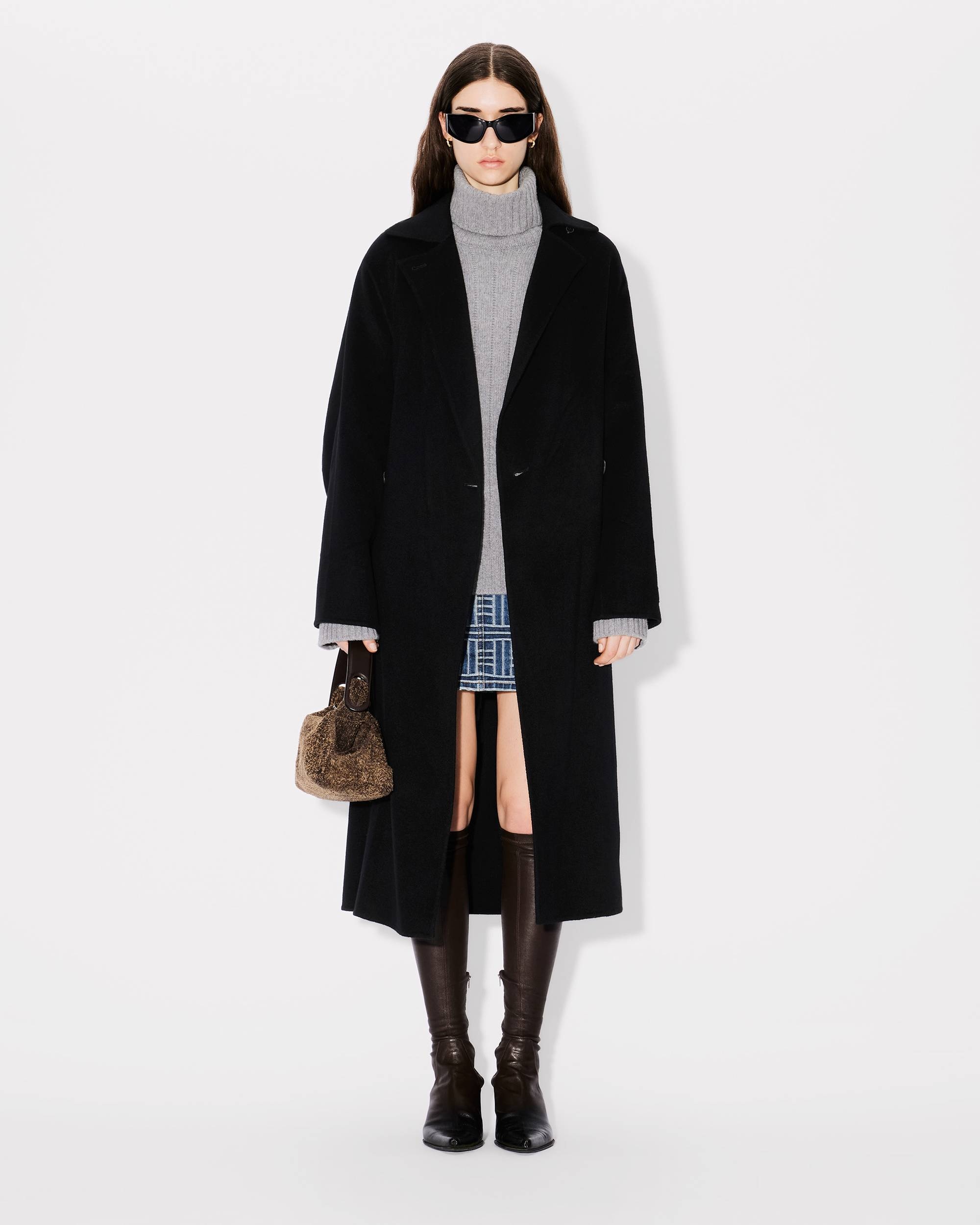 Long belted coat in wool and cashmere - 3