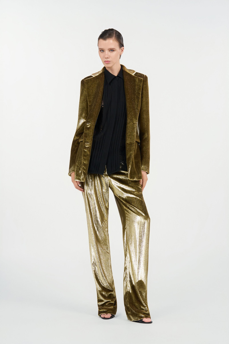 Roberto Cavalli Gold Velvet Long Pants outlook