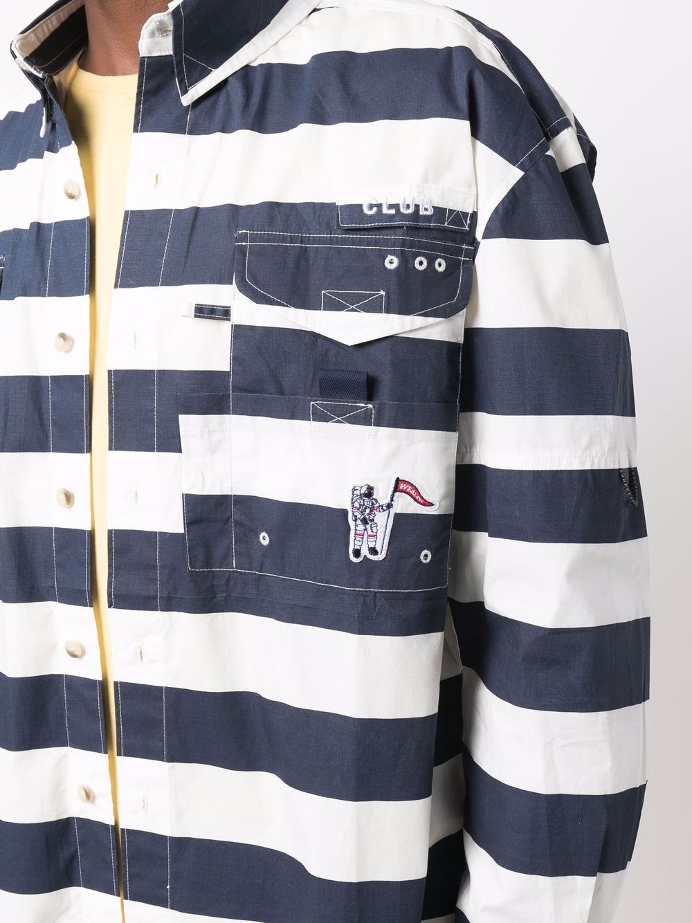 striped button-up shirt - 5