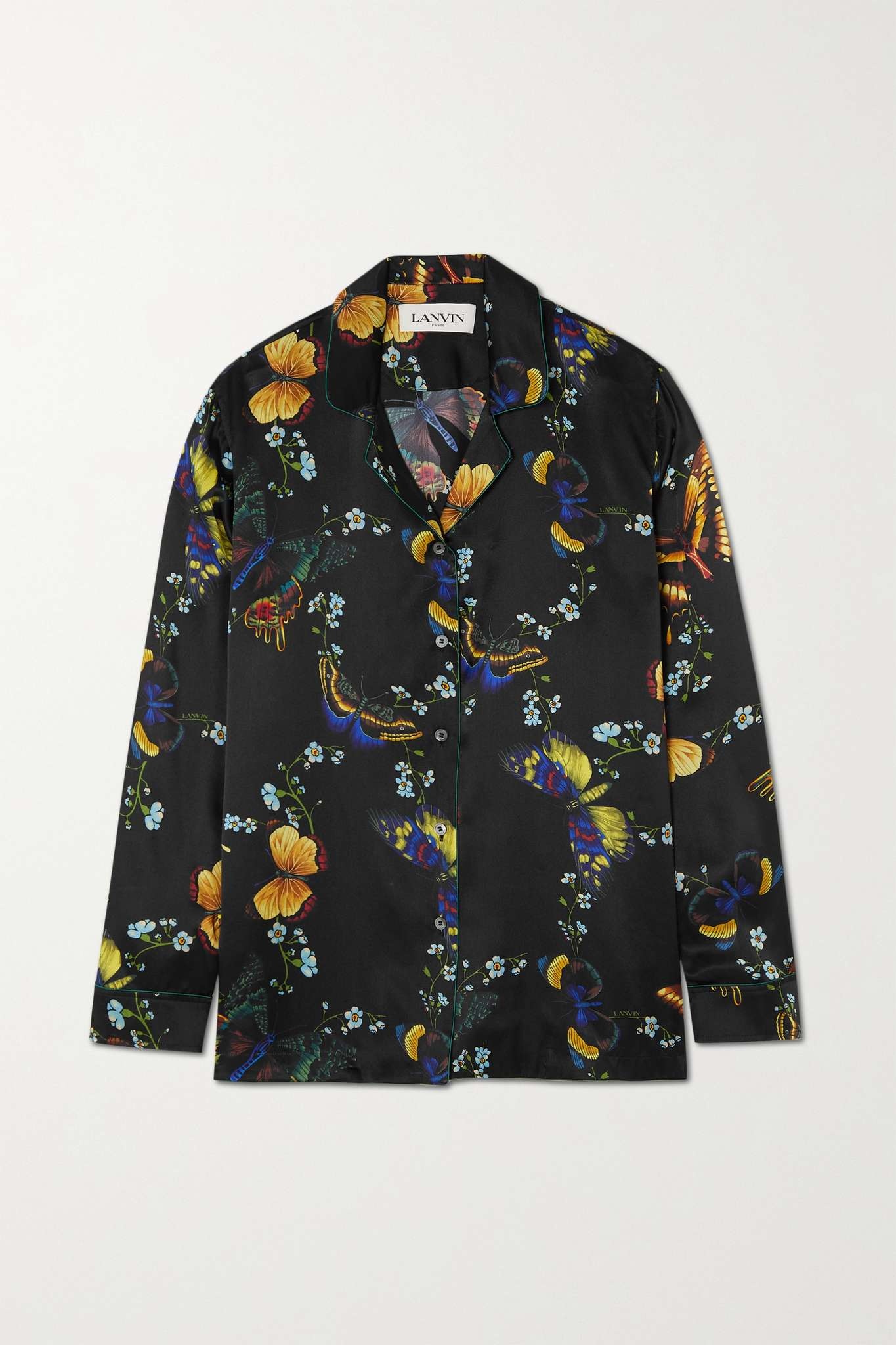 Printed silk-satin shirt - 1