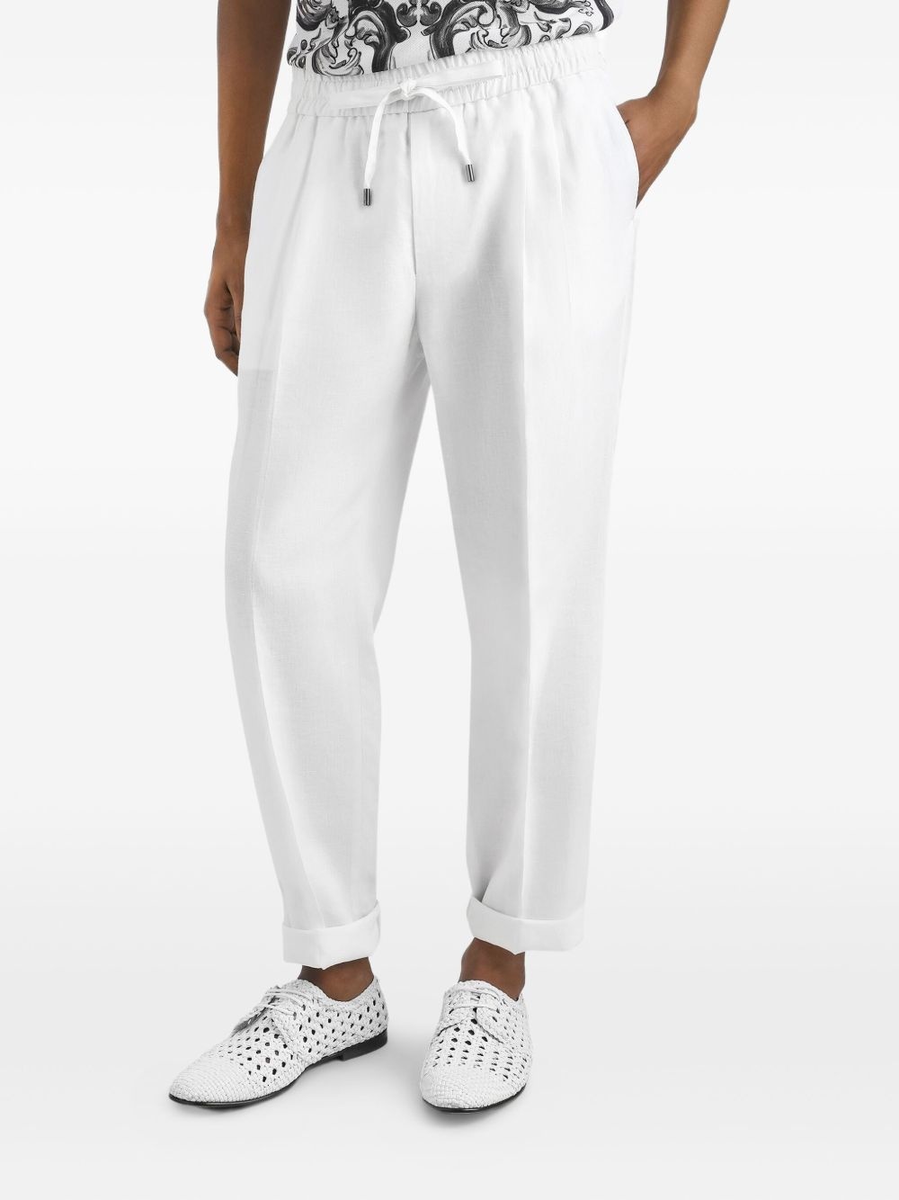 linen tapered trousers - 4
